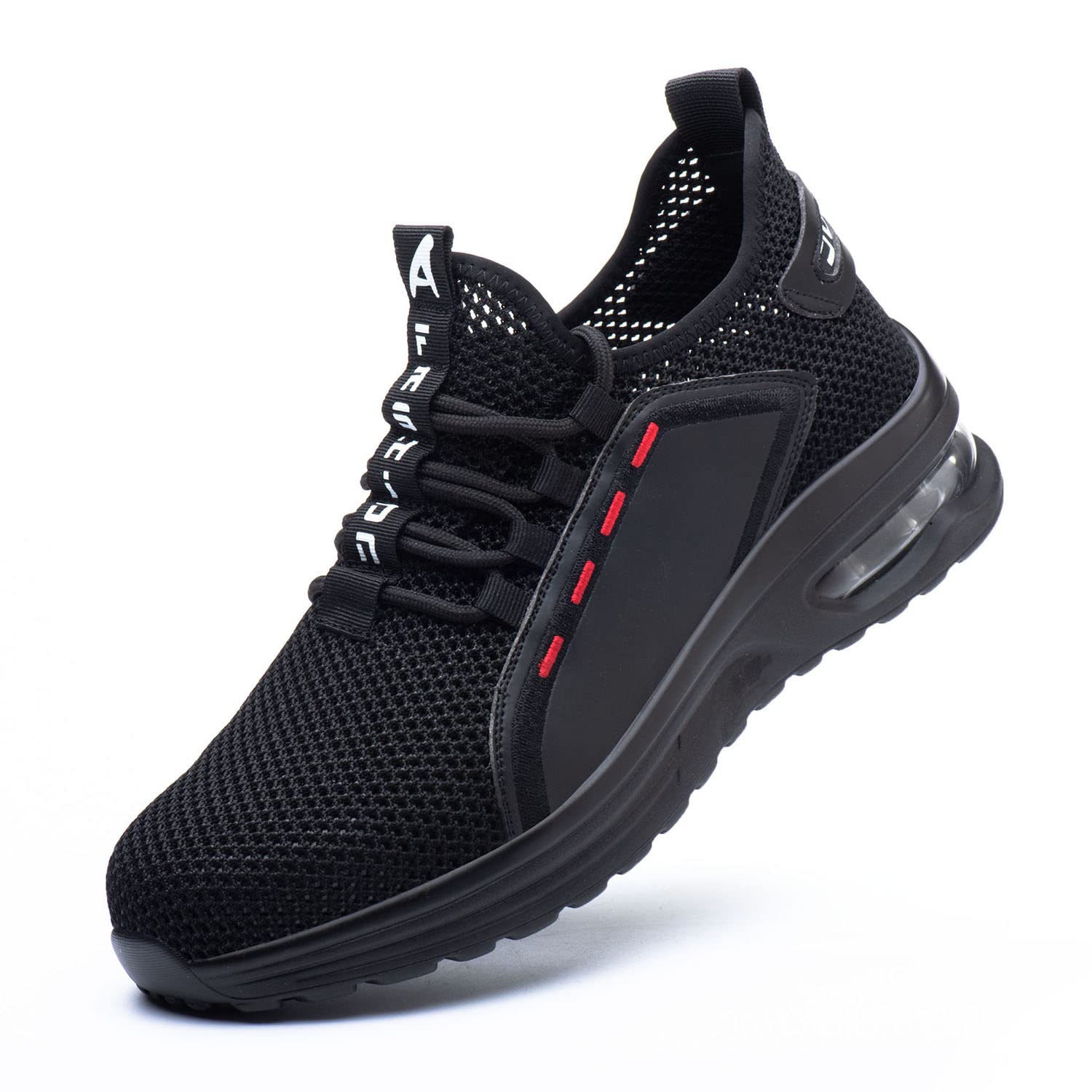 Santimon Scarpe da Ginnastica Antinfortunistiche da Uomo in Rete con Puntale in Acciaio Ultraleggere E Traspiranti da Donna con Lacci Elastici