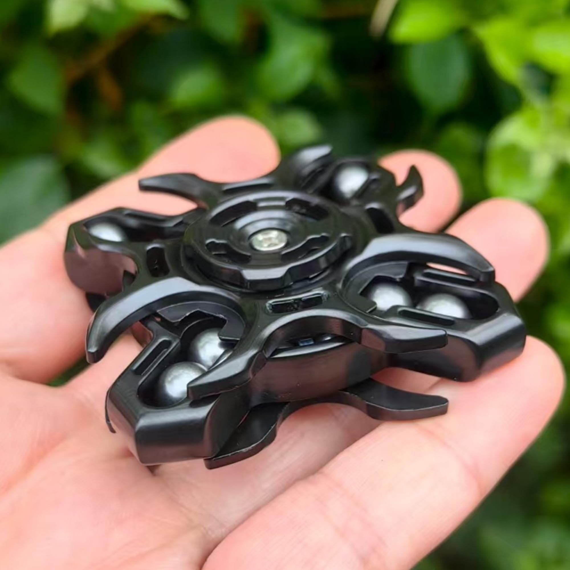T-Conceal EDC Fidget Slider - Trottola di diapason, giocattolo antistress per adulti, favorisce la concentrazione e il rilassamento, lunga rotazione, giocattolo magnetico in metallo, nero