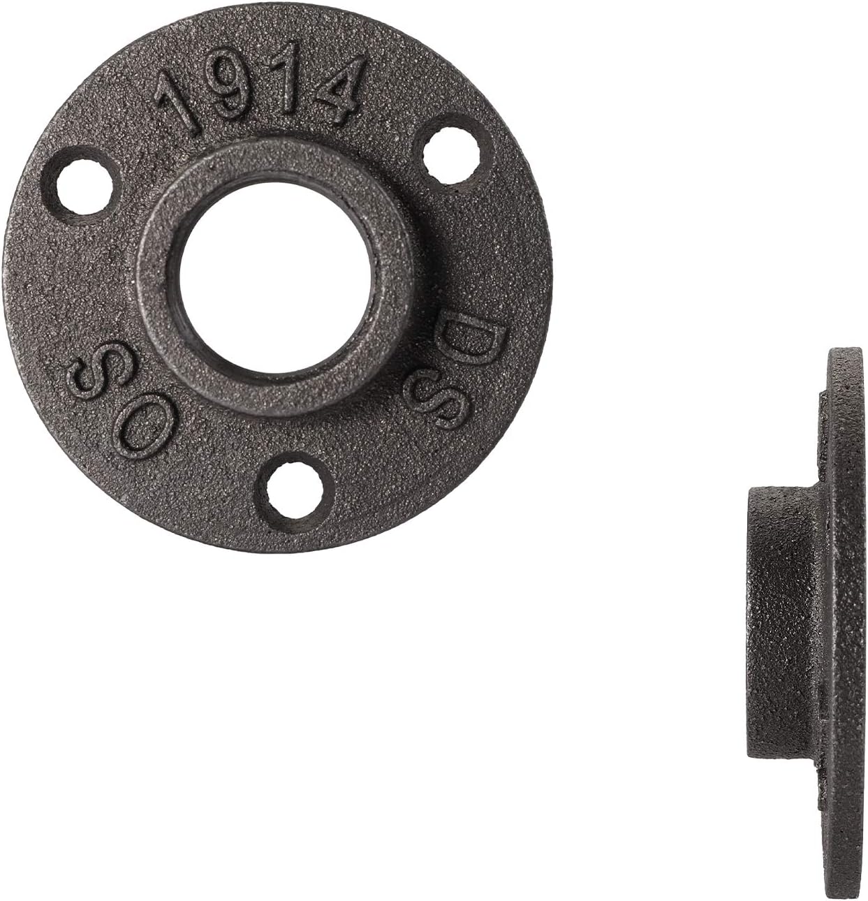 Lawei 20 pack 3/4" Floor Flange Pipe Decor - Black Cast Iron Pipe Fittings for Build Steampunk Retro Vintage DIY Furniture