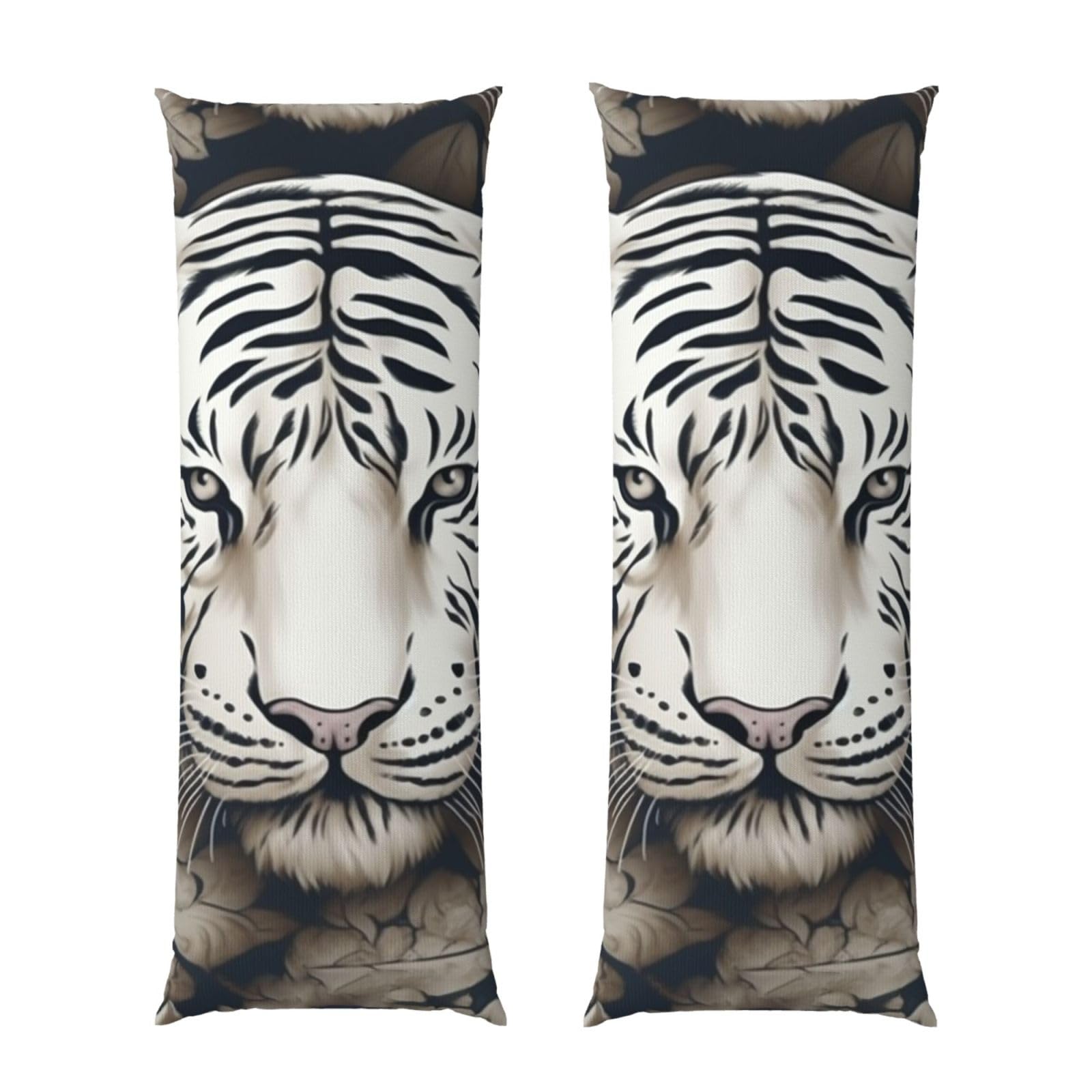 Housse de coussin tigre blanc 50x152 cm douce pour lit et canapé