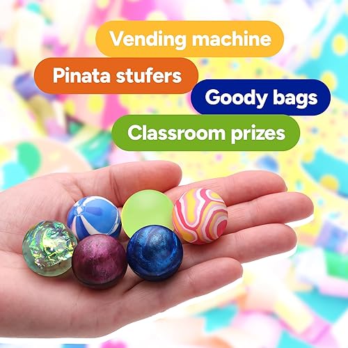 Miniatura 3 de Paquete de 50 bolas hinchables surtidas de juguetes a granel de 1 pulgada y 0.984 in, súper bola para niños pequeños y adultos, regalos de fiesta,