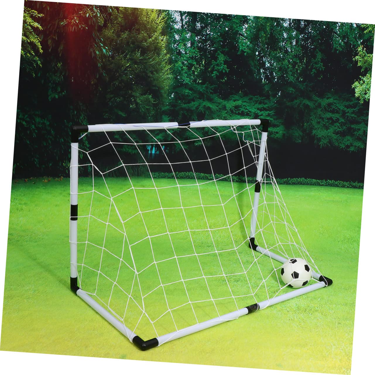 Porta Calcio per Rete in PP Resistente alle Intemperie Rete Calcio Leggera per Giardino Cortile Parco Gioco Sportivo Outdoor Facile da Trasportare