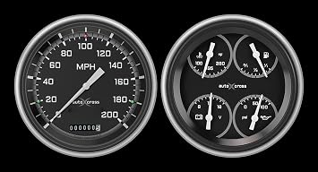 Classic Instruments CH51AXG62 1951-1952 Chevy Car Autocross Gray 4 5/8"" Speedometer with Built in Tach & Quad Gauge - G