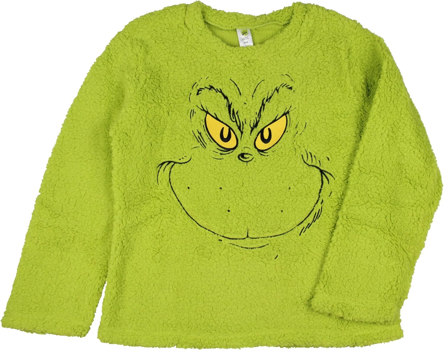 The Grinch Pajama Set Dr. Seuss Women's The Grinch Santa Fleece Buffalo Plaid Sleep Pajama 2 Piece Set Lounge - Image 3