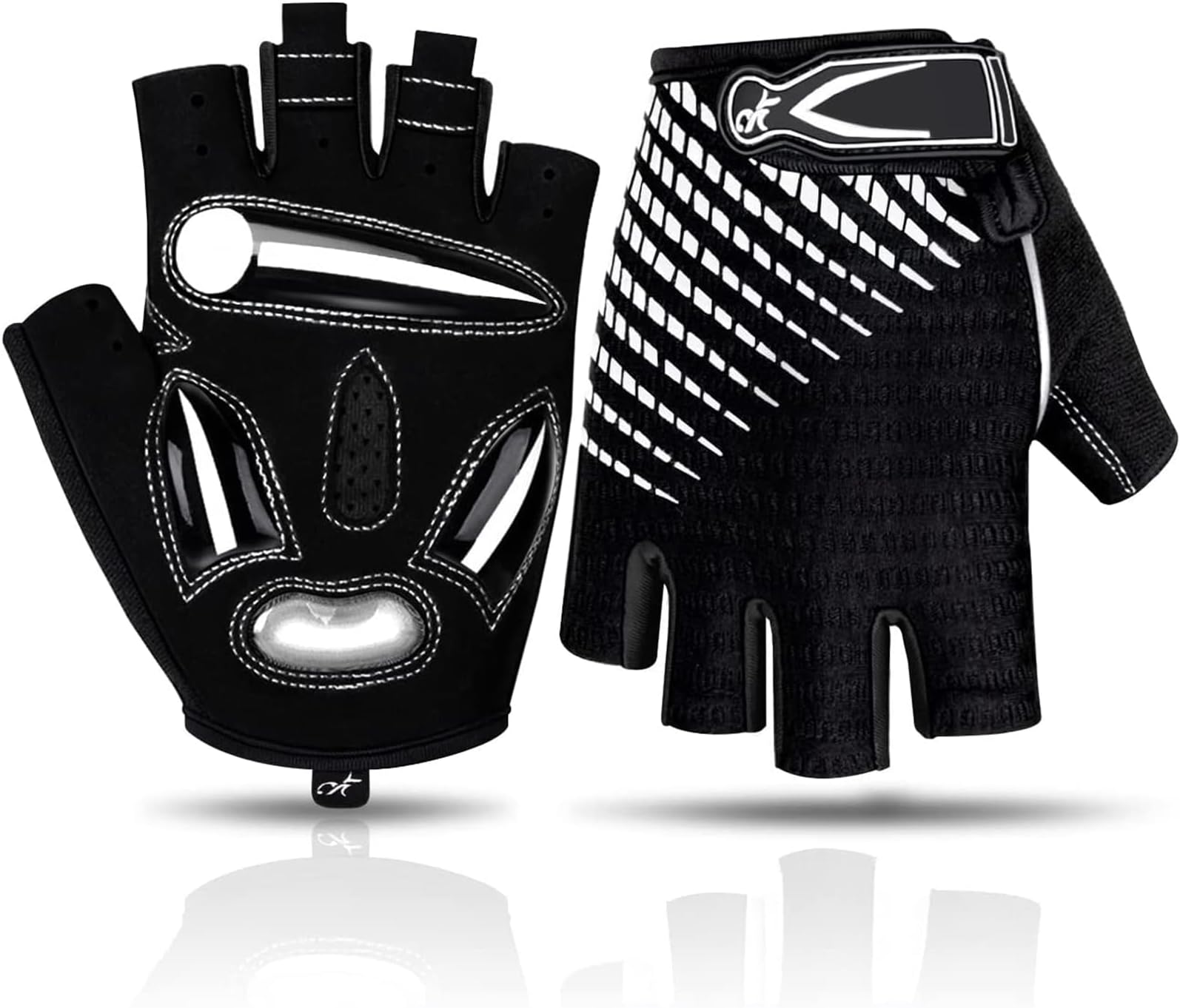 BIKINGMOREOK Bike Cycling Gloves for Men Women,Non-Slip Breathable 5MM Gel Pads DH Mountain Road Bicycle Gloves for MTB Biking Cycling,Workout Sports-White-M