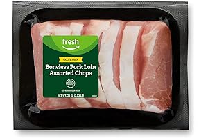 Amazon Fresh Brand, Pork Loin Assured Chops, Boneless, Value Pack