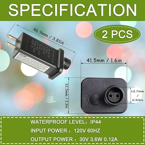 Miniatura 2 de Controlador LED de repuesto para transformador LED de 30 V y 3.6 W, clase 2, con 8 modos de suministro para cadena de luces de Navidad, decoraciones