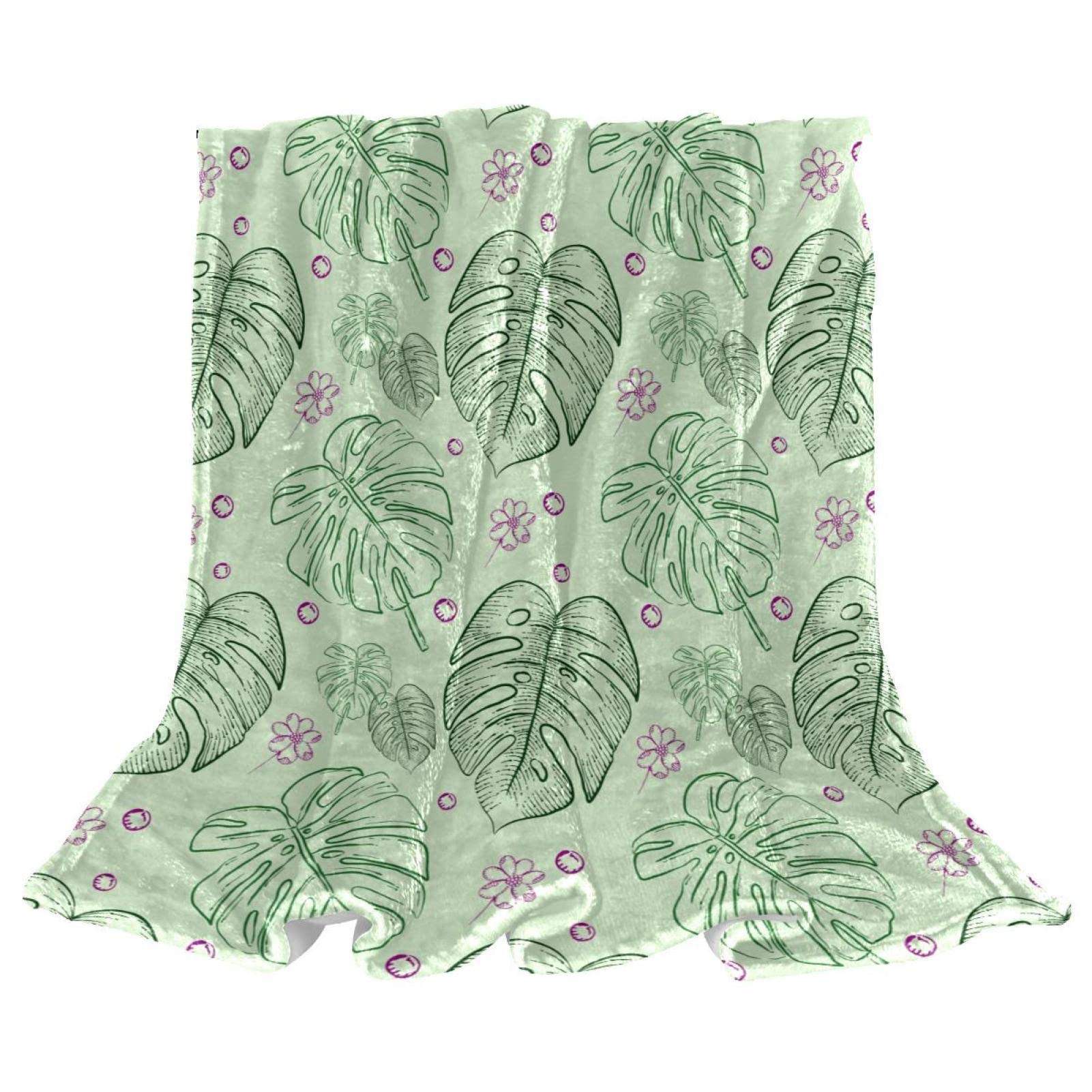 Couverture de lit douce et moelleuse motif tropical pour un confort absolu