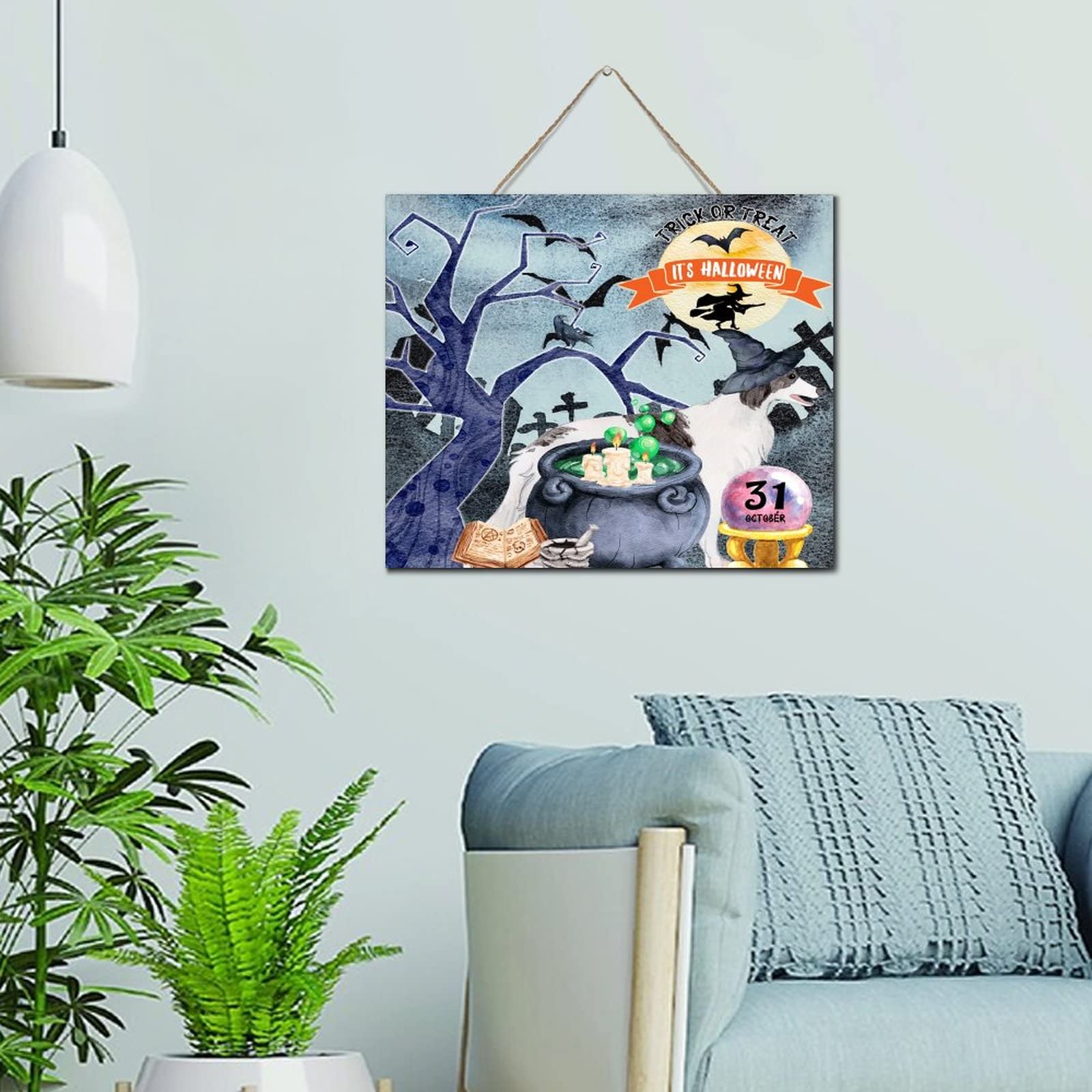 Décoration murale Halloween en bois pour embellir vos fenêtres vides