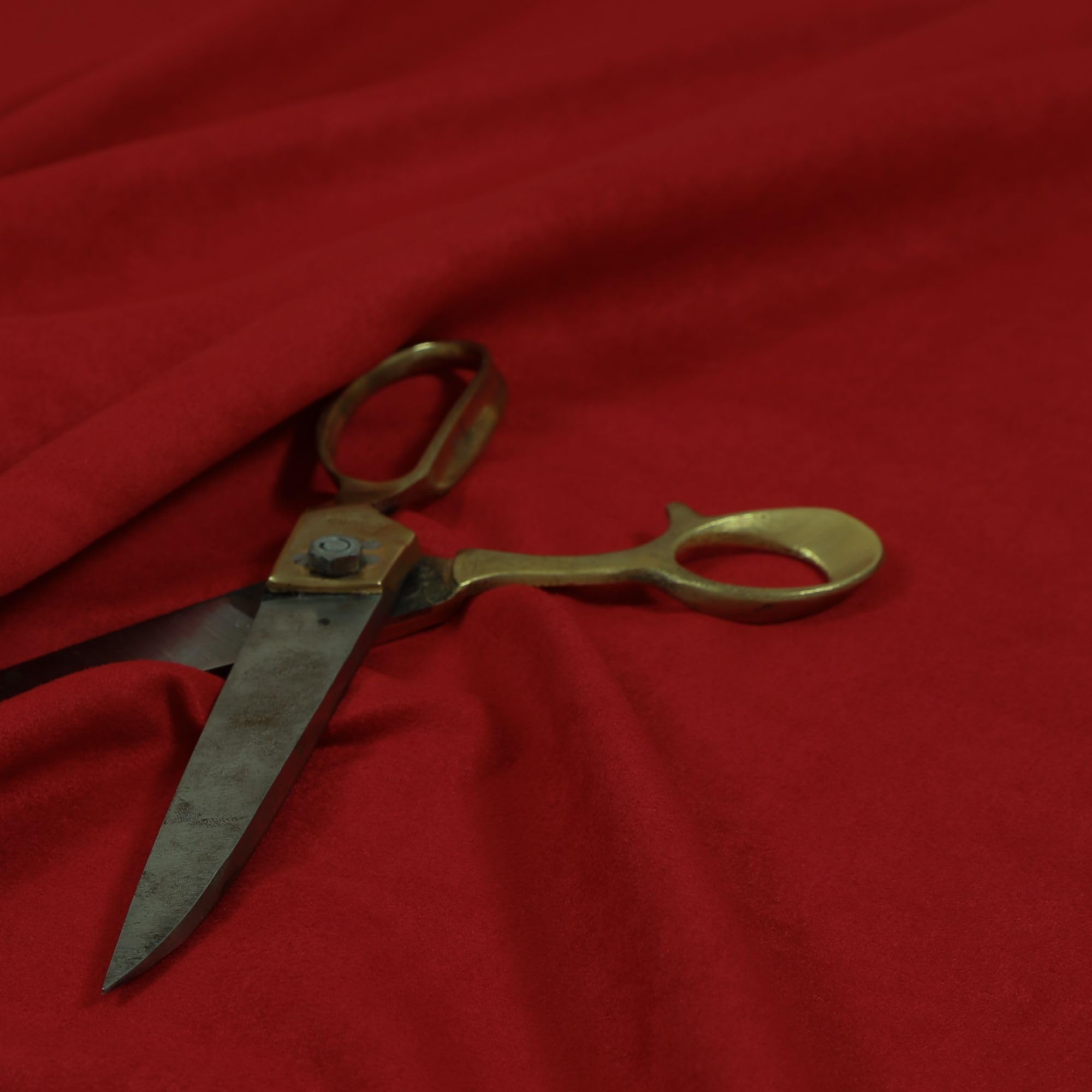 Redbrick Mill Fabrics Flame Retardant Soft Suede Fabric by The Metre in Red Colour for Interior Furnishing Upholstery (Per Metre) — image 1
