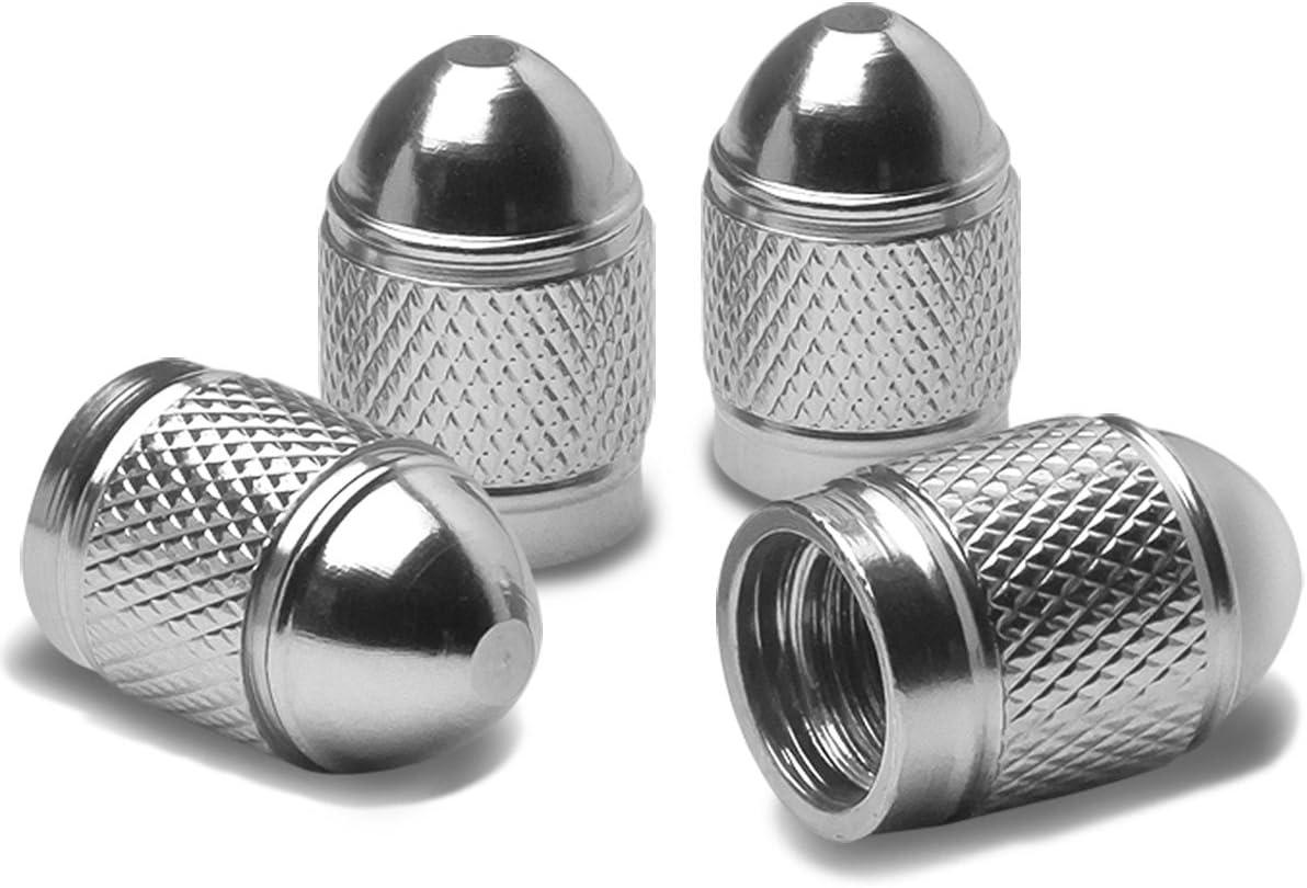 BEADNOVA Valve Stem Caps Aluminum Chrome Caps for Tires