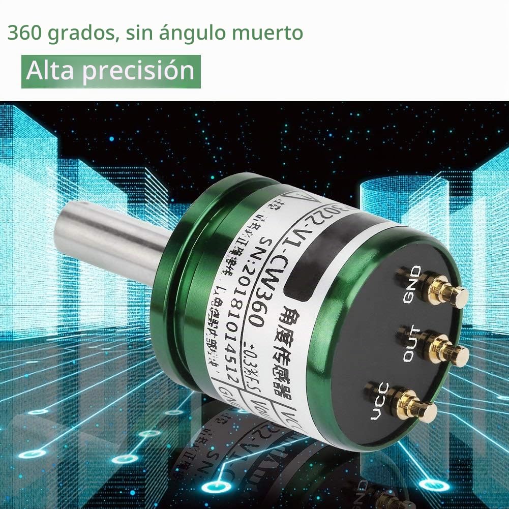 Jadeshay Sensor de Ángulo Hall,0-360 Rotación Grados Sensor de Efecto Hall,Resolución 0.088 °, Salida 0-5V, Círculo Completo 12 Bits Sensor de Ángulo Potenciómetro