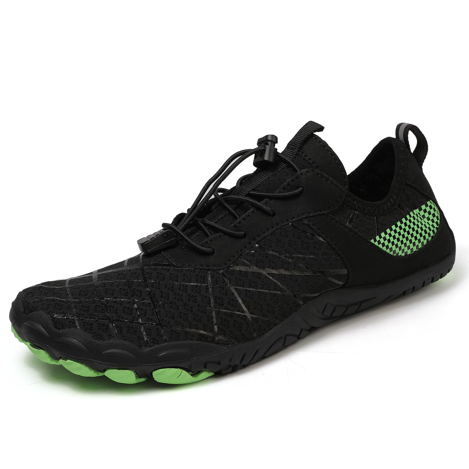 Rojeam Barefoot Water Shoes for Men Women Quick Drying Sports Aqua Socks, Black, 11.5 US