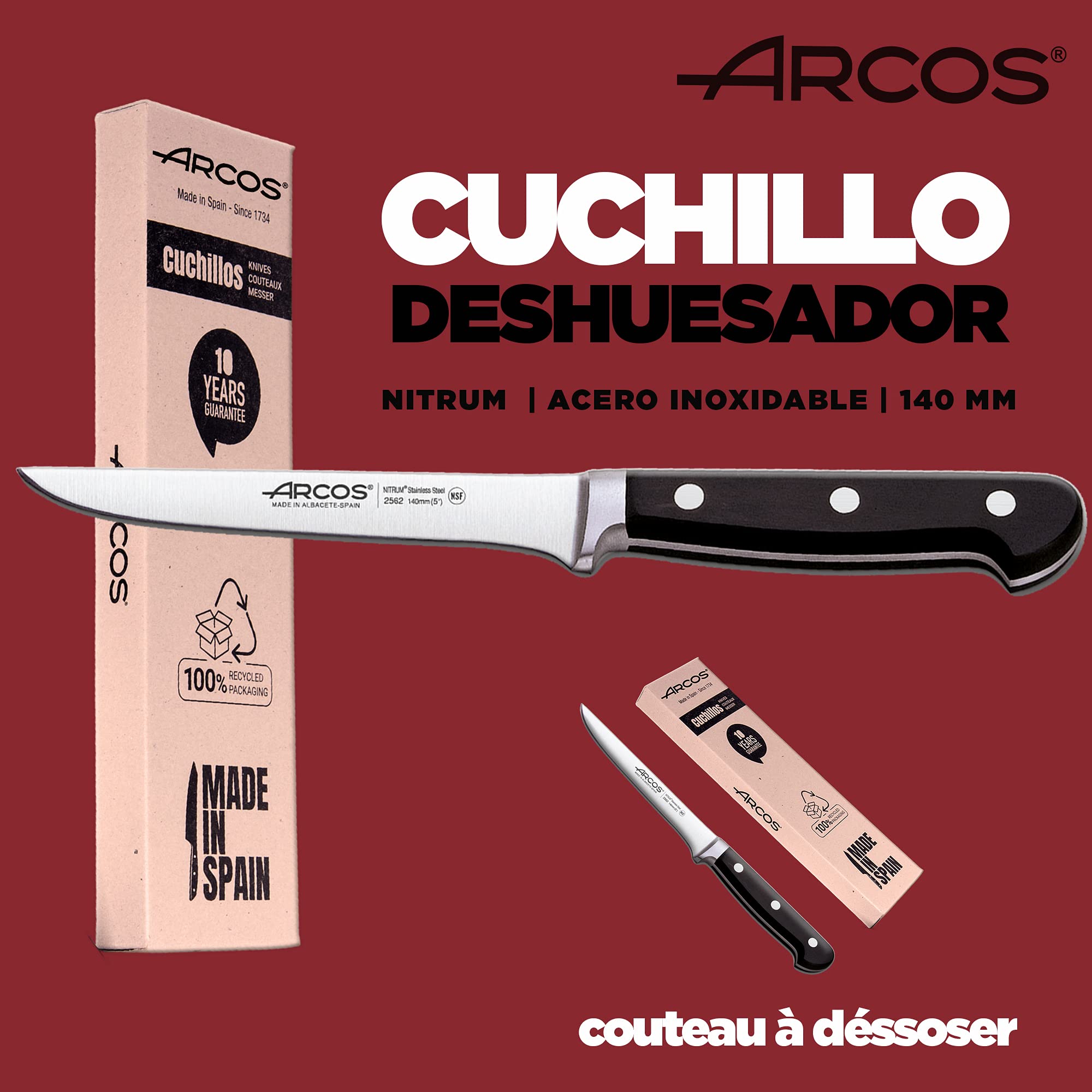 Arcos Cuchillo de Deshuesar 140 mm Clásica Envase Eco