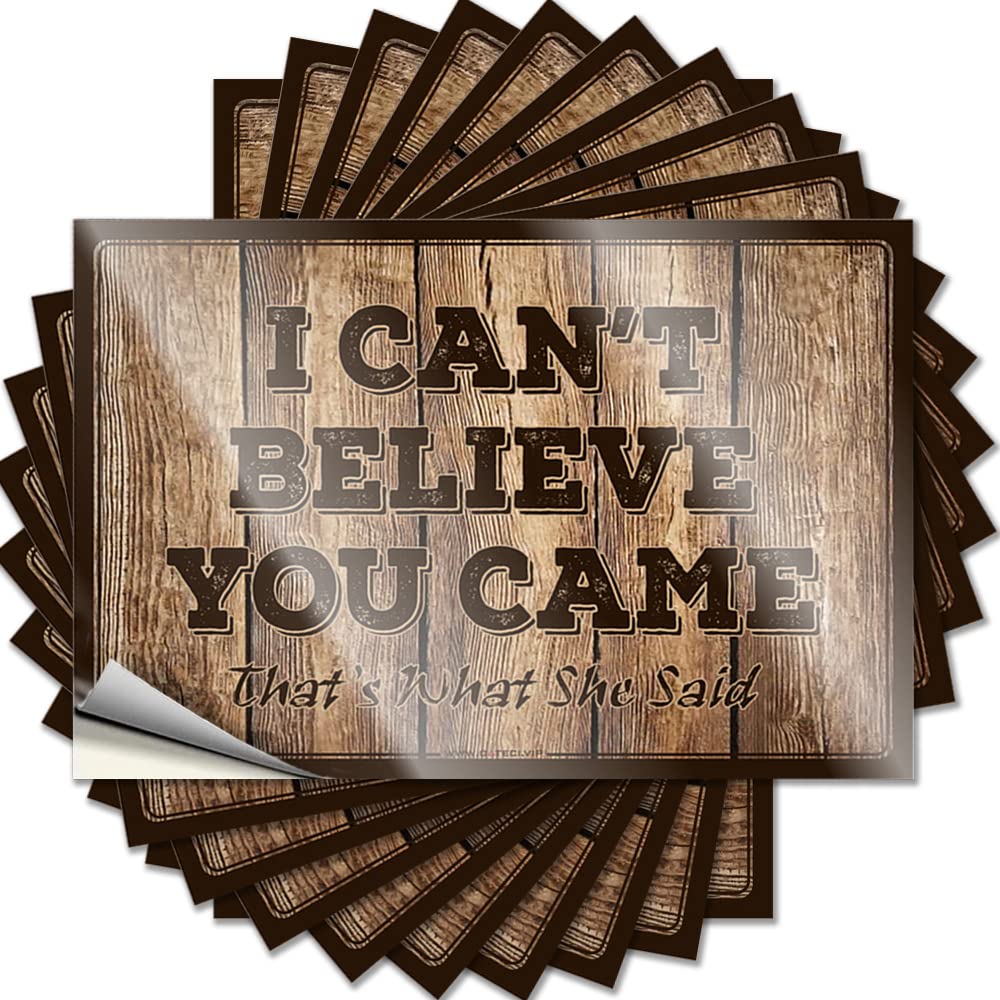 Sticker Golden Bedroom Door Decor Waterproof - I Can't Believe You Came That's What She Said Bottle Self Adhesive Decal for Car Use(6X9CM)