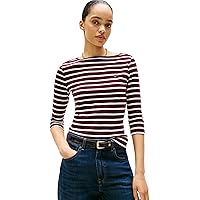 Tommy Hilfiger Donna Maglietta Maniche Lunghe New Cody Slim Scollo a Barca