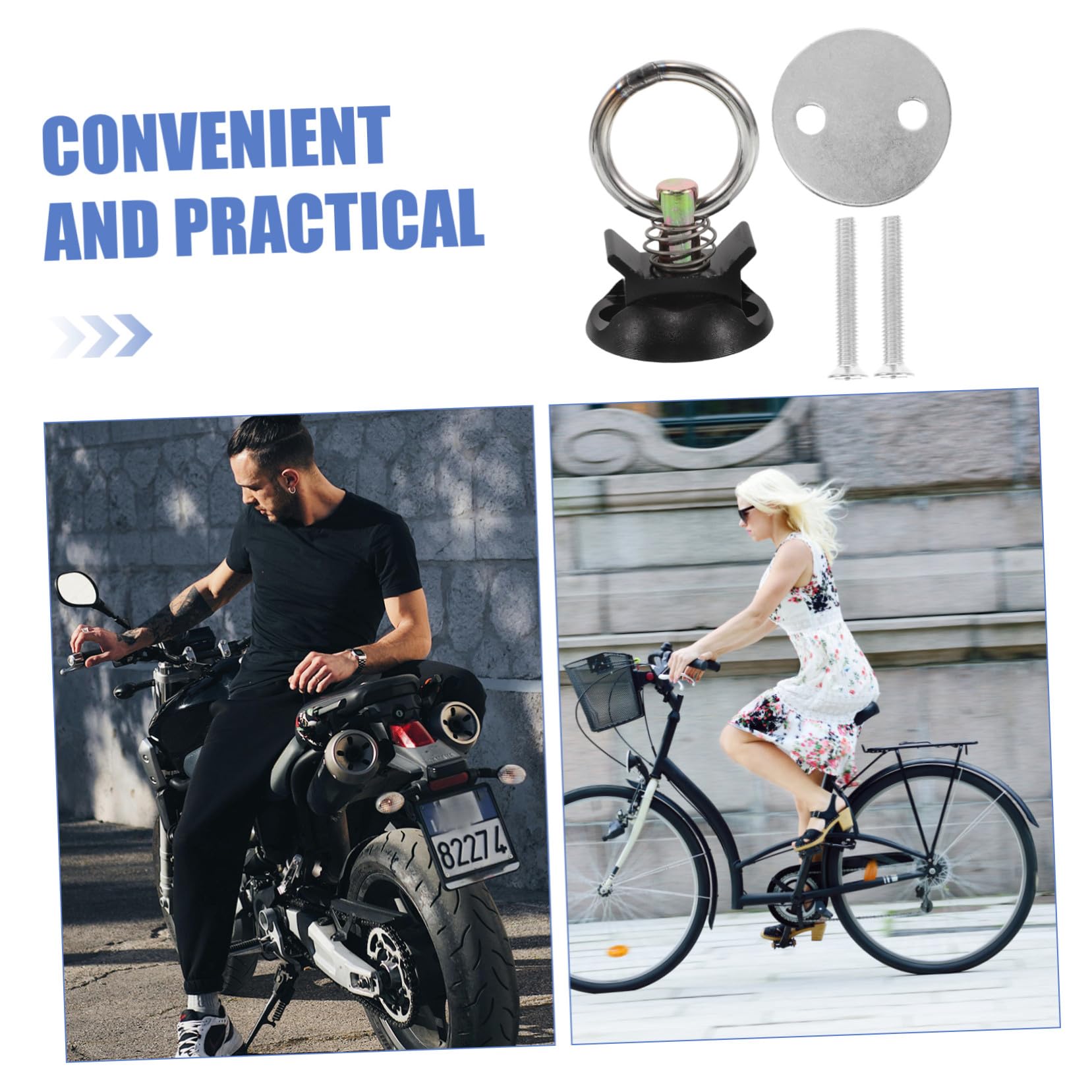 Kit de Puntos de Anclaje Redondos para Amarre de Motocicleta 4 Unidades Acero Resistente Sistema de Anclaje de Remolque para Carga Segura en Exteriores y Transporte