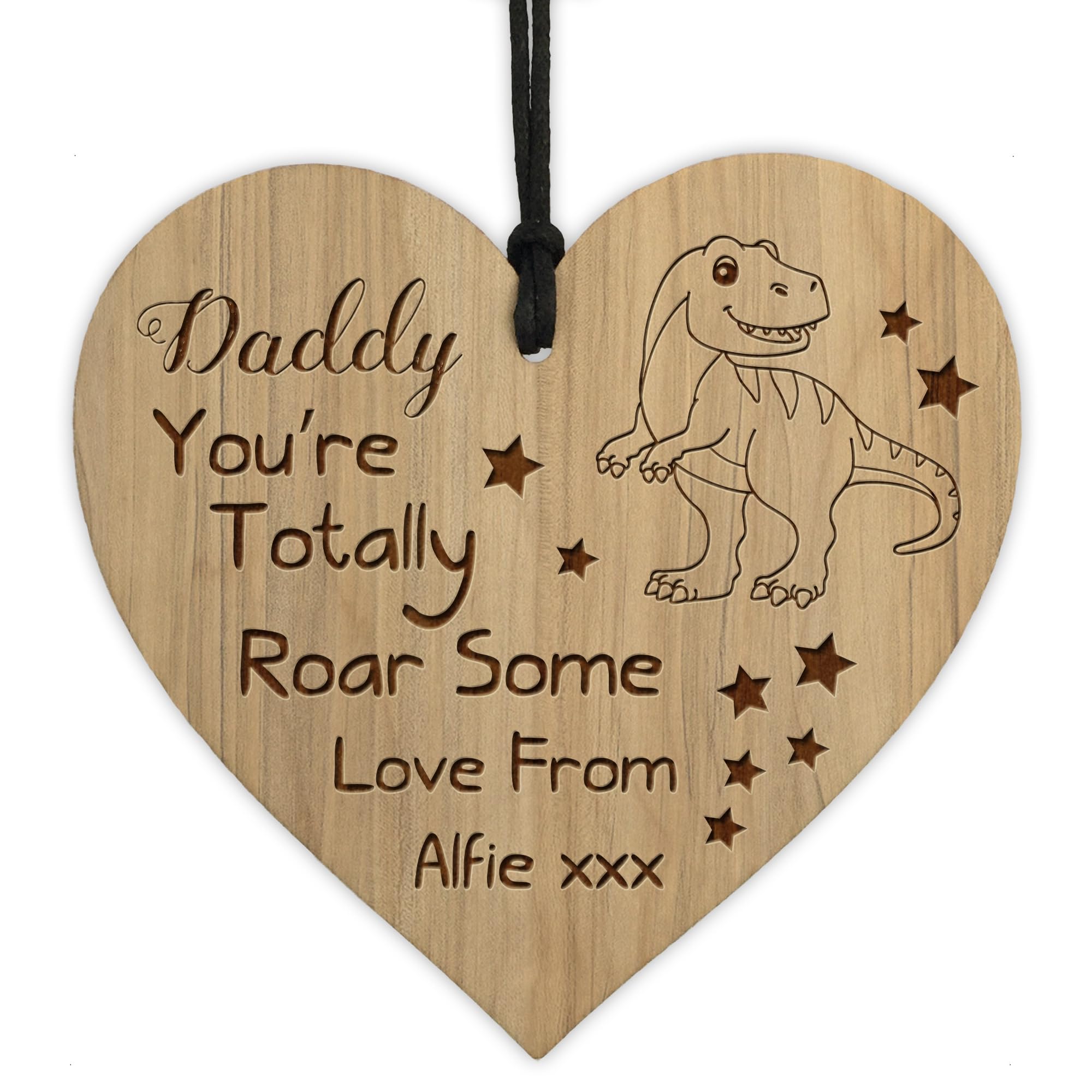 Red Ocean Daddy You Are Roarsome Engraved Heart Personalised Fathers Day Birthday Gift For Daddy From Son Daughter Dinosaur