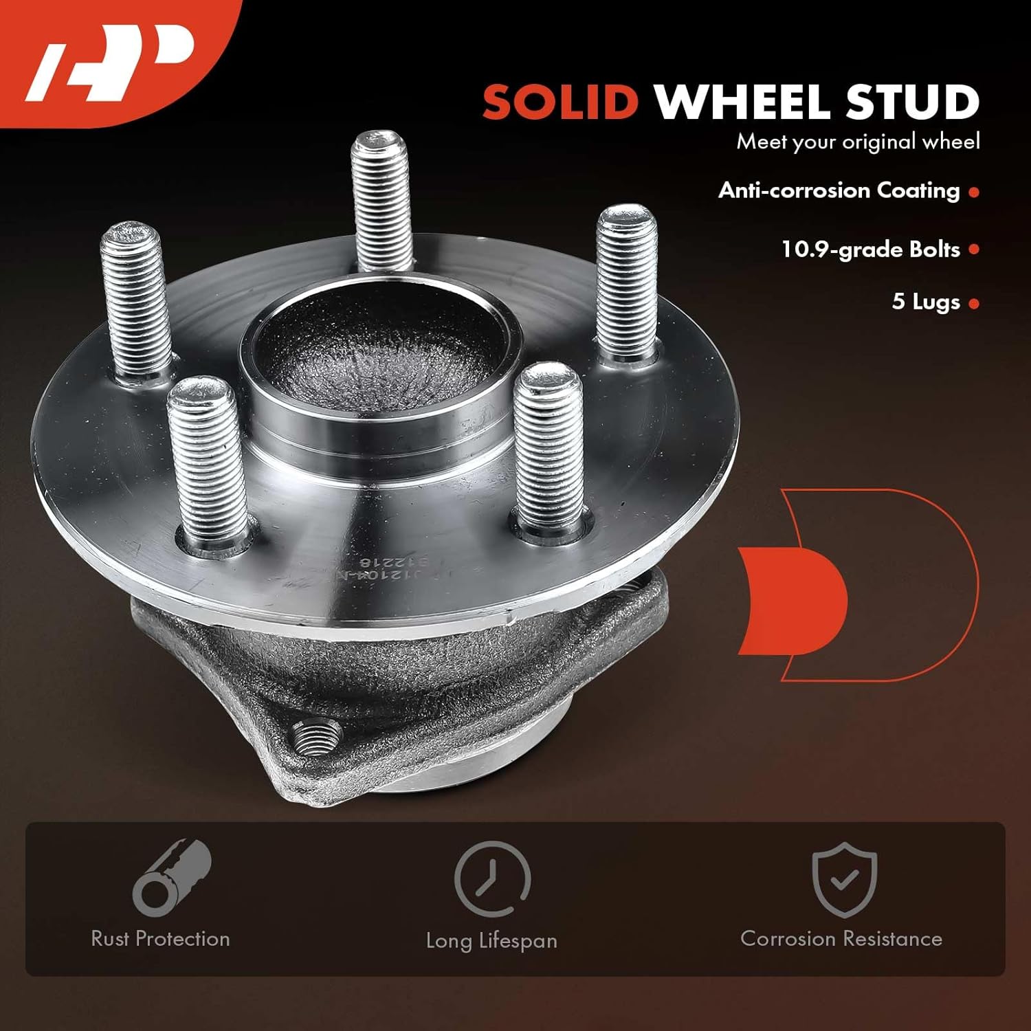 A-Premium 2 x Rear Wheel Bearing and Hub Assembly with 5-Lug Compatible with Toyota Corolla 2003-2008, Matrix 2003-2008, Celica 2000-2005 & Pontiac Vibe 2003-2008, Non-ABS Models - Image 5