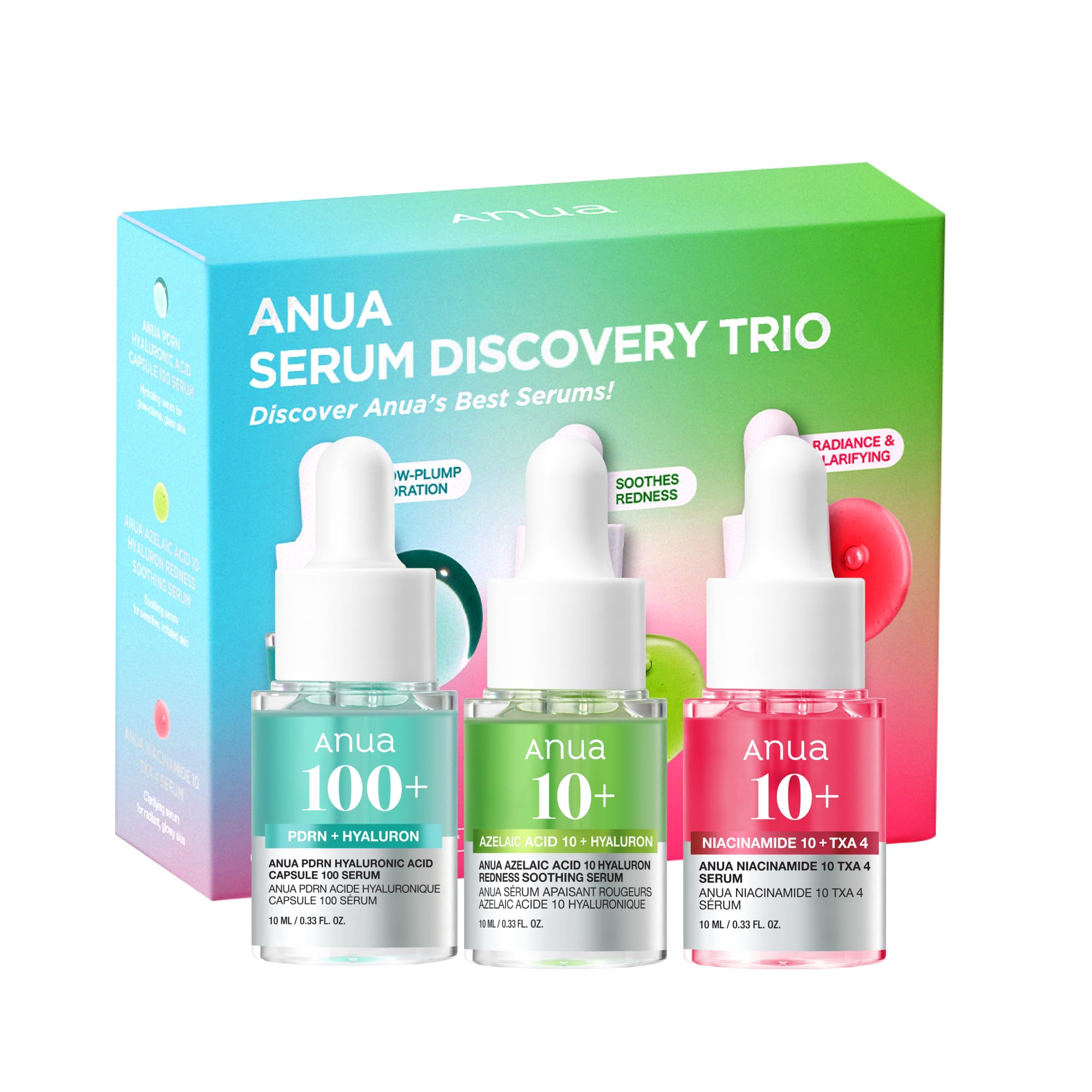 Amazon.com: Anua Serum Discovery Trio, Mini Face Serum Travel Size
