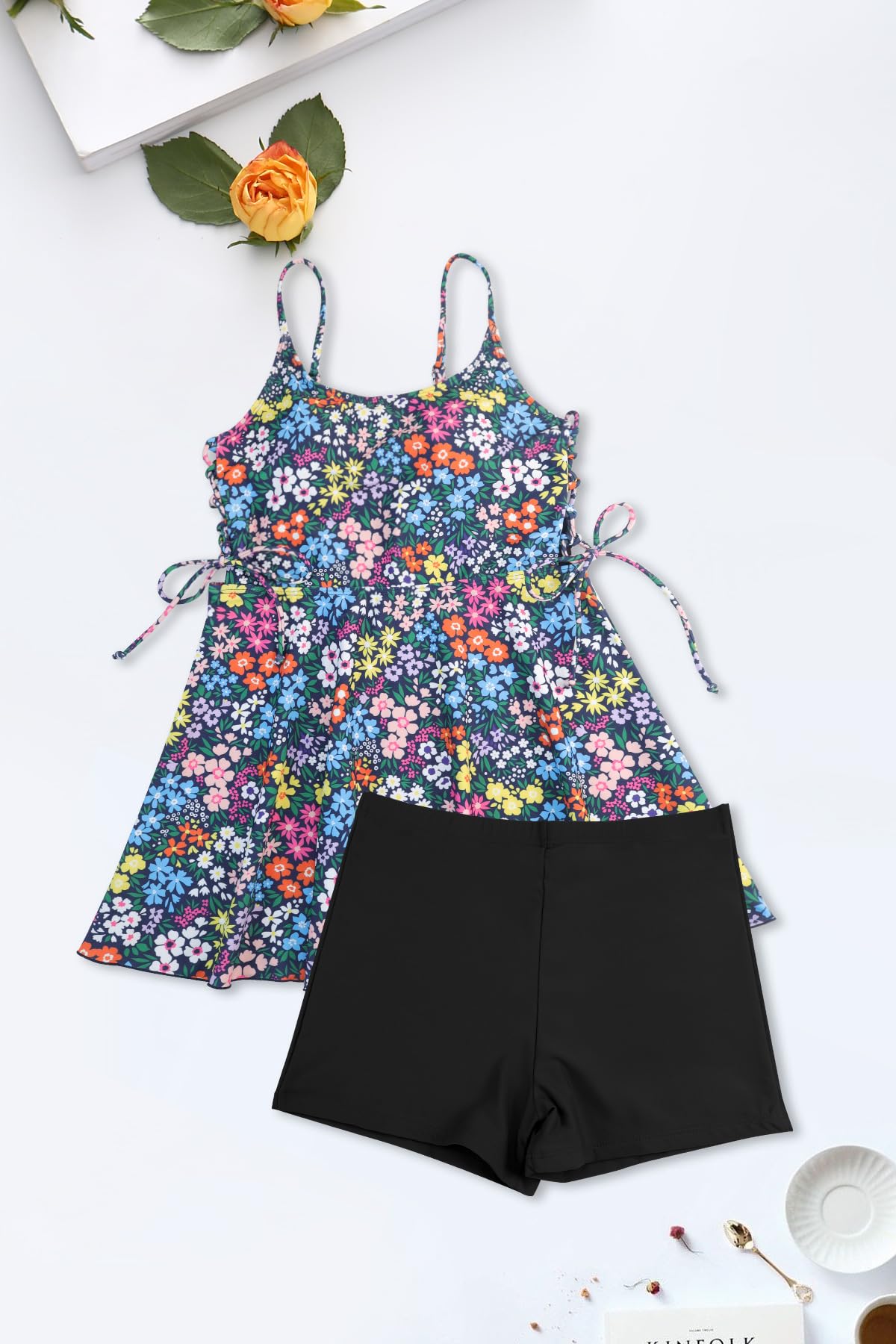 SHEKINI Costume da bagno da donna 2 pezzi costume da bagno tankini set vita alta controllo pancia costumi da bagno da donna costume da bagno da bagno con gonna plus size