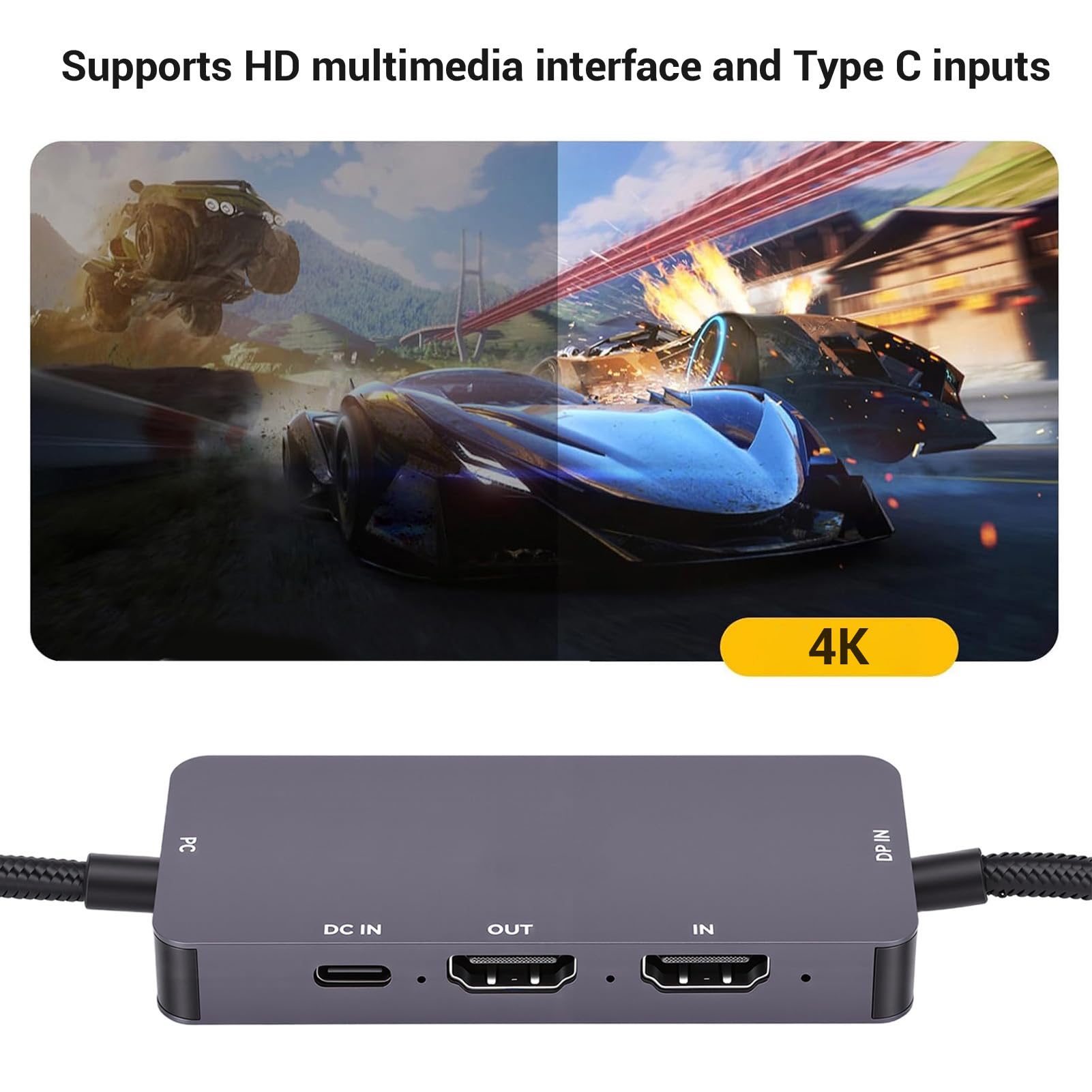 Generic Karta Przechwytywania Wideo z Multimedialnym Interfejsem 4K HD do Przesyłania Strumieniowego, Gier i spotkań dla Systemu 10/11, OS X 11/12 — Stop Aluminium