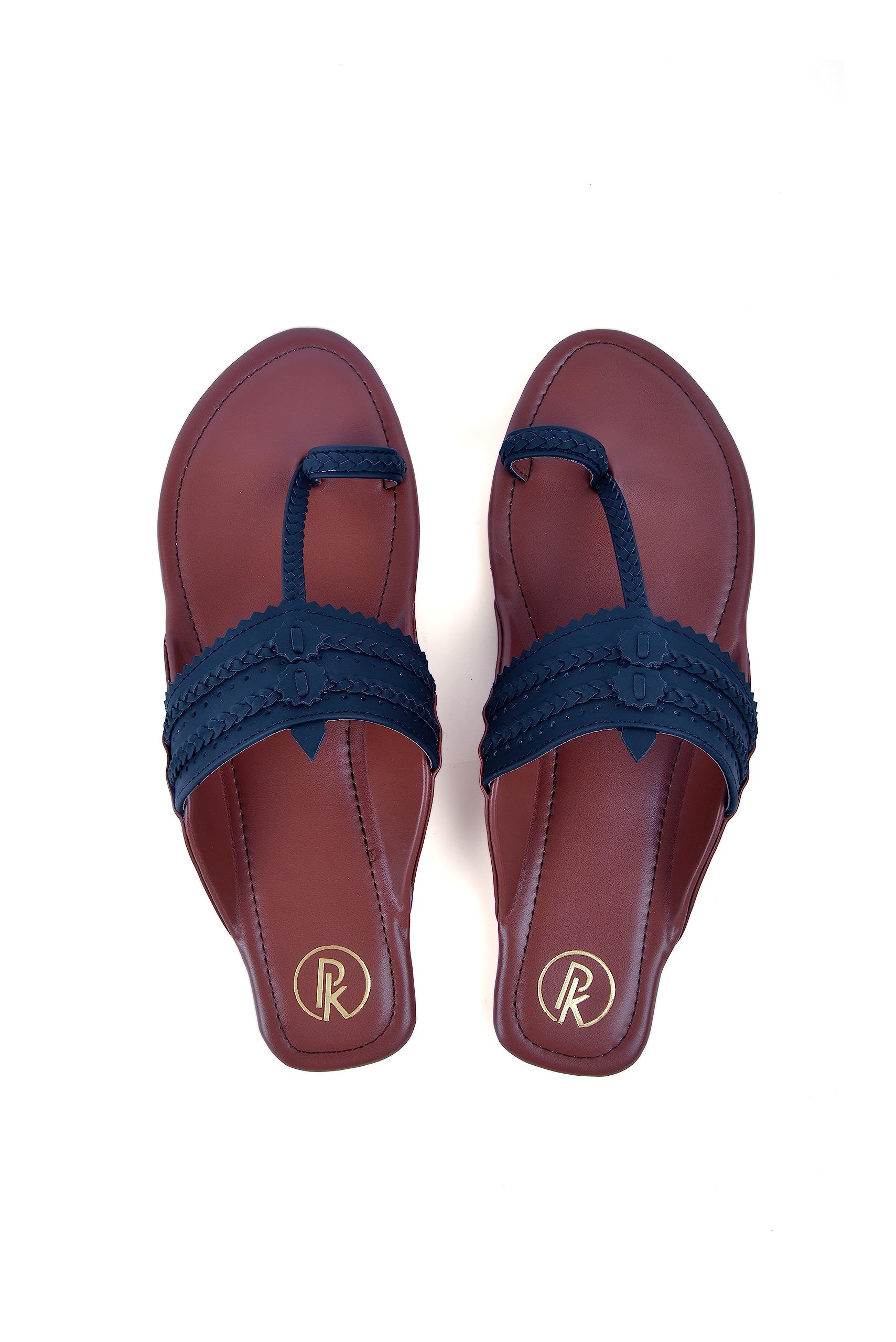 Preet Kaur Women's Faux Leather Black Basic Flat Kolhapuri Chappalss | |