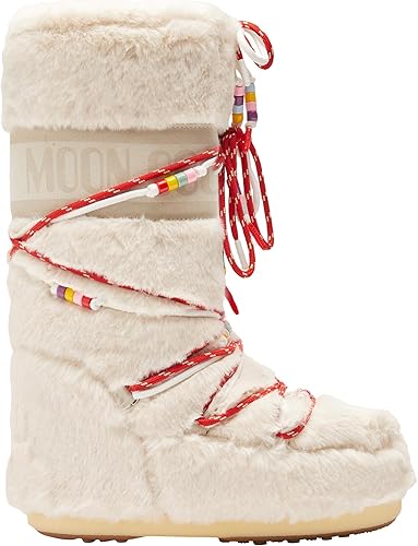 Moon Boot Icon Faux Fur Beads Insulated Unisex Snow Boots