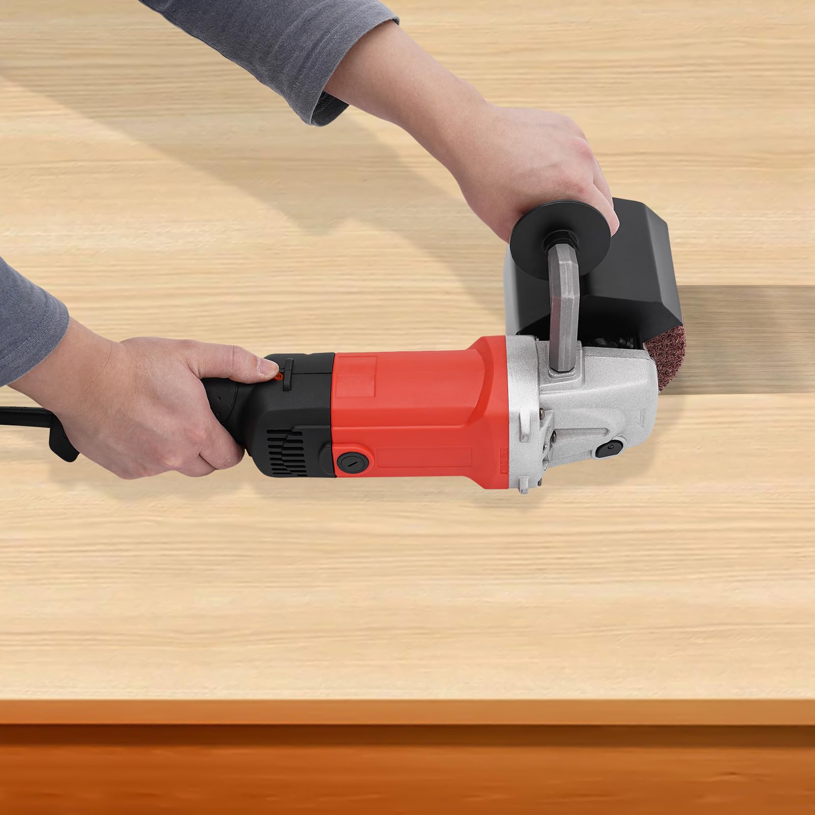 Rasoio per legno, 2200 W, macchina per rasatura elettrica, 3000 giri/min, con 2 ruote, per levigatura, spazzolatura, strutturazione, opacizzazione