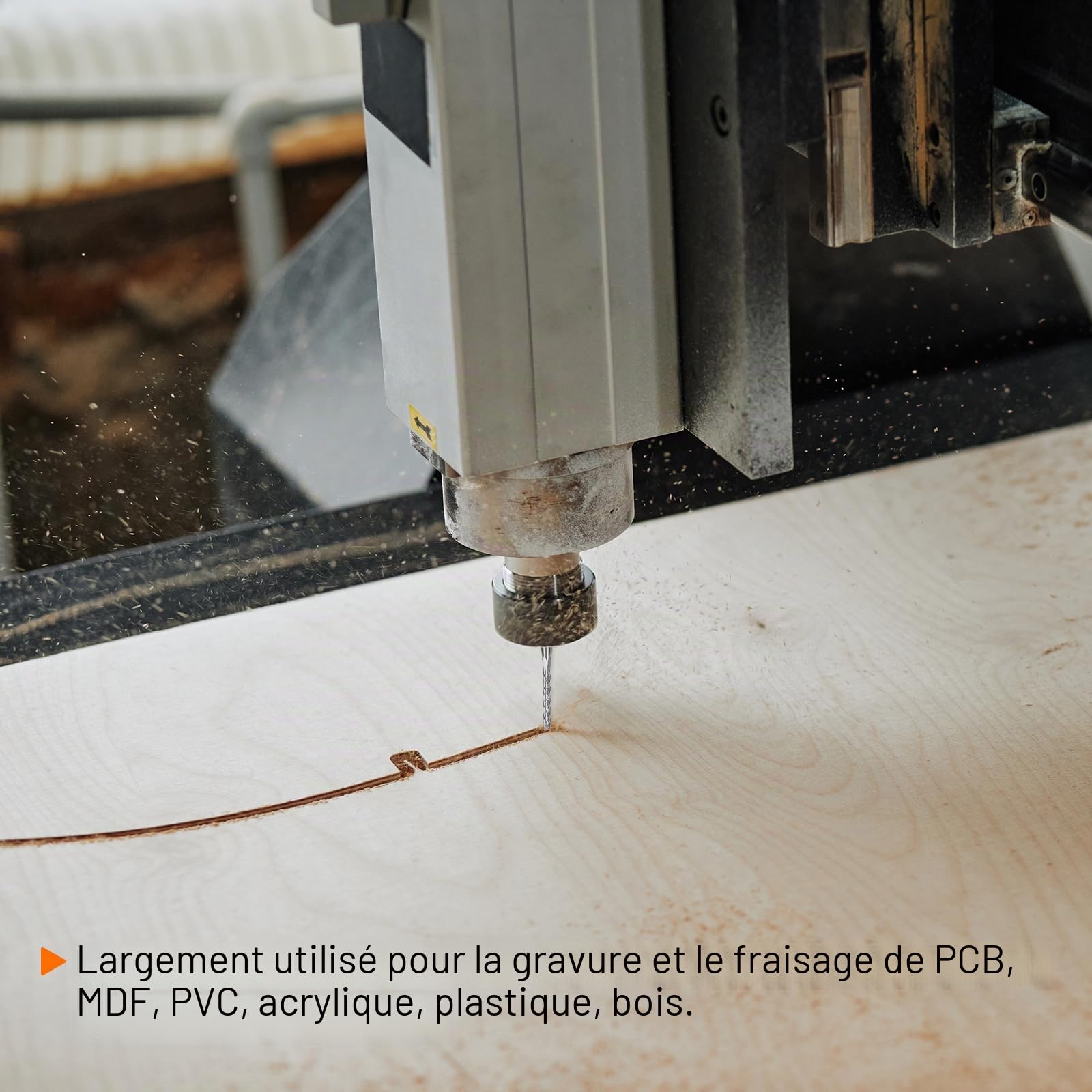 QUARKZMAN 10Pcs Embouts de Fraise 2mm en Carbure de Tungstène pour Fraiseuse CNC, Outils de Gravure pour Circuit Imprimé, Machine de Fraisage du Bois, Queue Droite de 1/8 Pouce