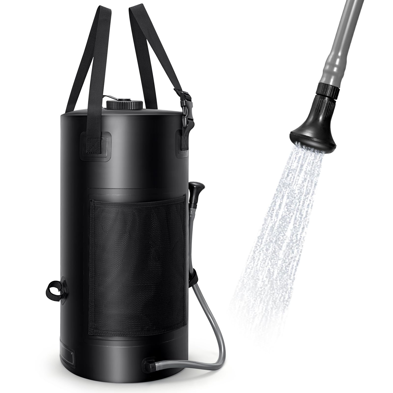 Solar Shower Bag, 5 Gal/20L Solar Heating Camping Shower Bag, Portable Shower with Reinforced Handles & Thick Tarpaulin, Solar Showers for Camping, Surfing, Outdoor Traveling, Hiking