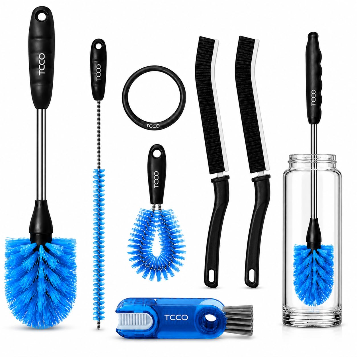 6 Pack Bottle Brush Set, 15" Long Handle Stainless Steel Bottle Cleaner Brush for Stanley Cup, Water Bottles, Baby Bottles, Straws, Tumblers, Lids & Narrow Neck Cups-image-43
