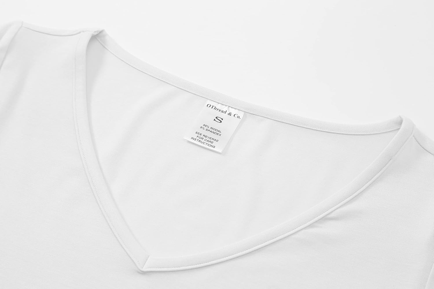 OThread & Co. Women's Long Sleeve V-Neck Crop Top Basic Comfy Stretch Tee - Image 5