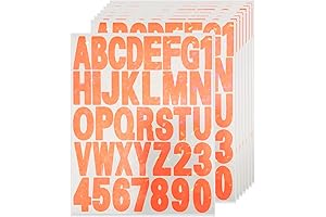 Starboling Halloween Letter Stickers, 2 inch 8 Sheets Orange Alphabet Sticker