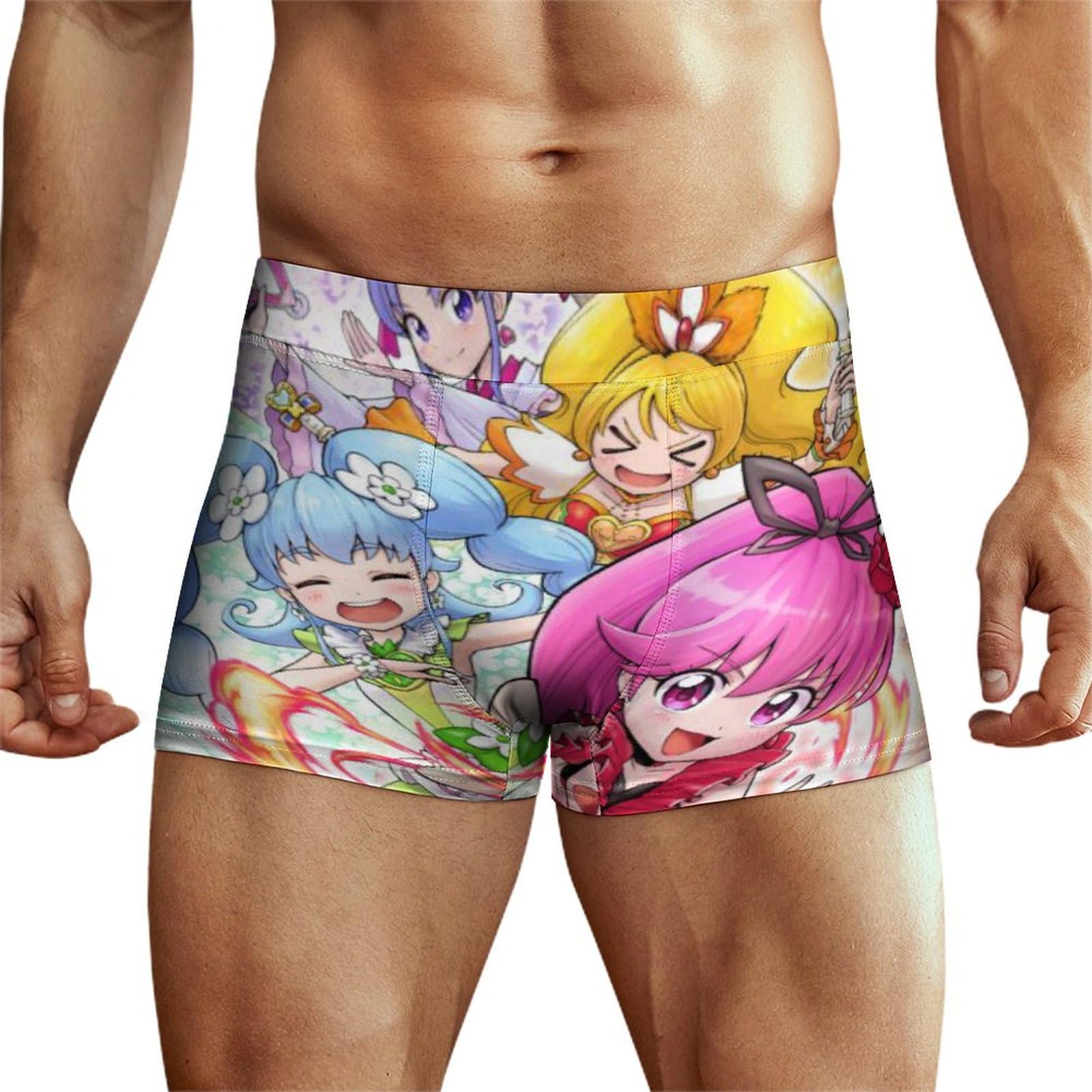 プリキュア 輝木ほまれ 薬師寺さあや 野乃はな 平角パンツ 下着セッ透気 メンズ 男性服飾 ブリーフ 下着立体設計の四角 トランクス ボクサーパンツ アニメ プレゼント 4XL