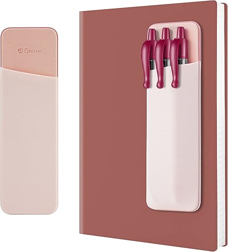 Epessa Soporte para bolígrafo adhesivo para cuaderno funda adhesiva para diario de tapa dura planificadores cuadernos organizador reutilizable de