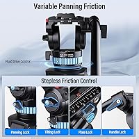 Vista 6 de SIRUI Trípode de Video AM-15S, trípode de servicio pesado con cabezal fluido para cámaras, esparcidor de nivel medio, placa de liberación rápida