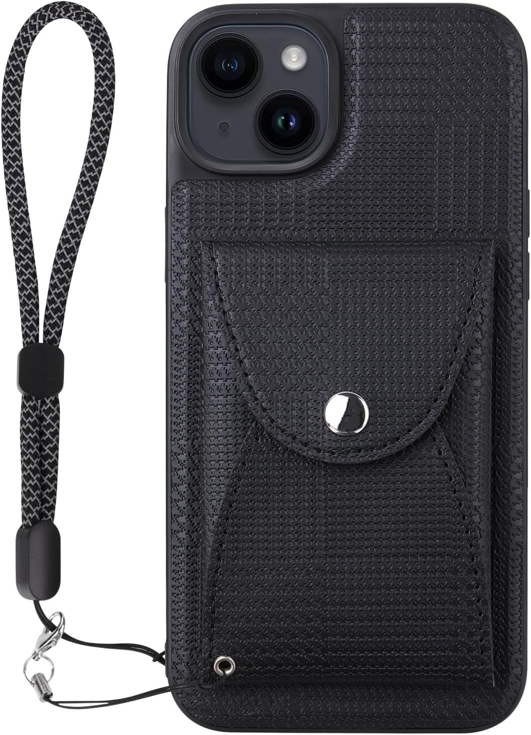 Smartist CIH15P-VL-TH-P-BK ViLi TH-P iPhone 15 Plus Compatible Pouch, Removable, Back Case, Card Storage, Stand Function, Black