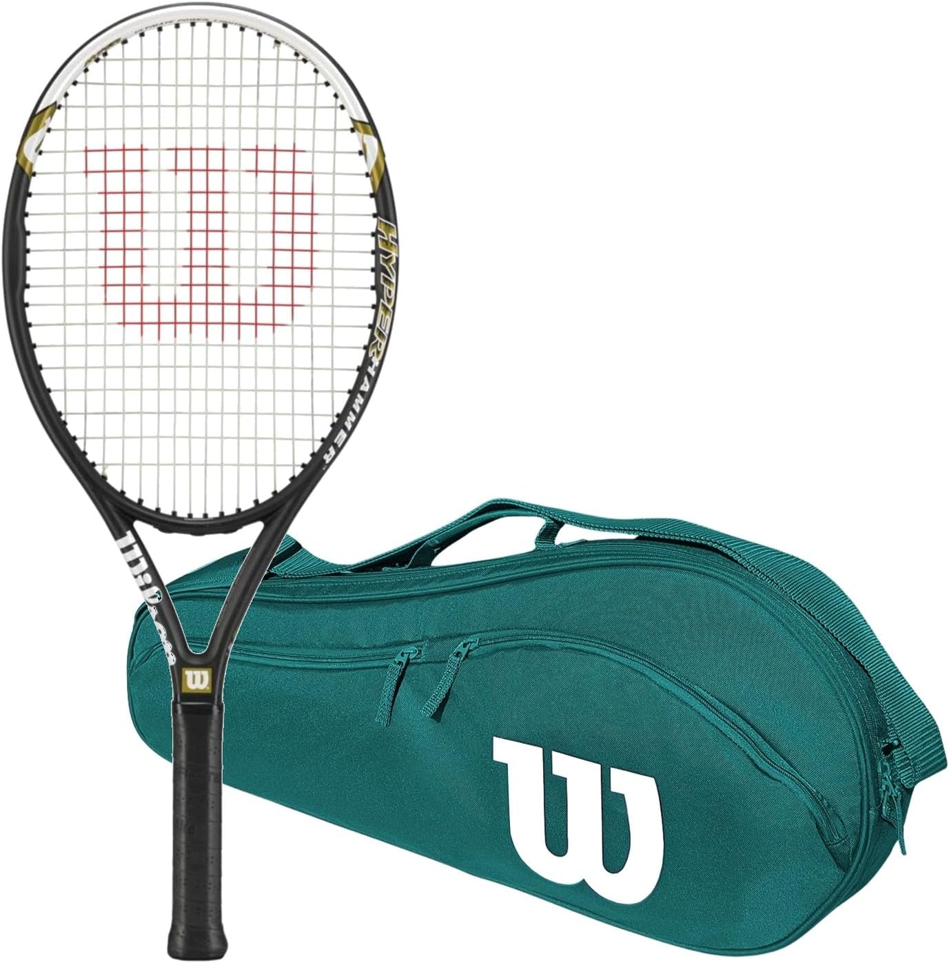 Wilson Hyper Hammer 5.3 Oversized/Extended Tennis Racquet Set or Kit Bundled with an Advantage 2.5 Tennis Bag or Backpack