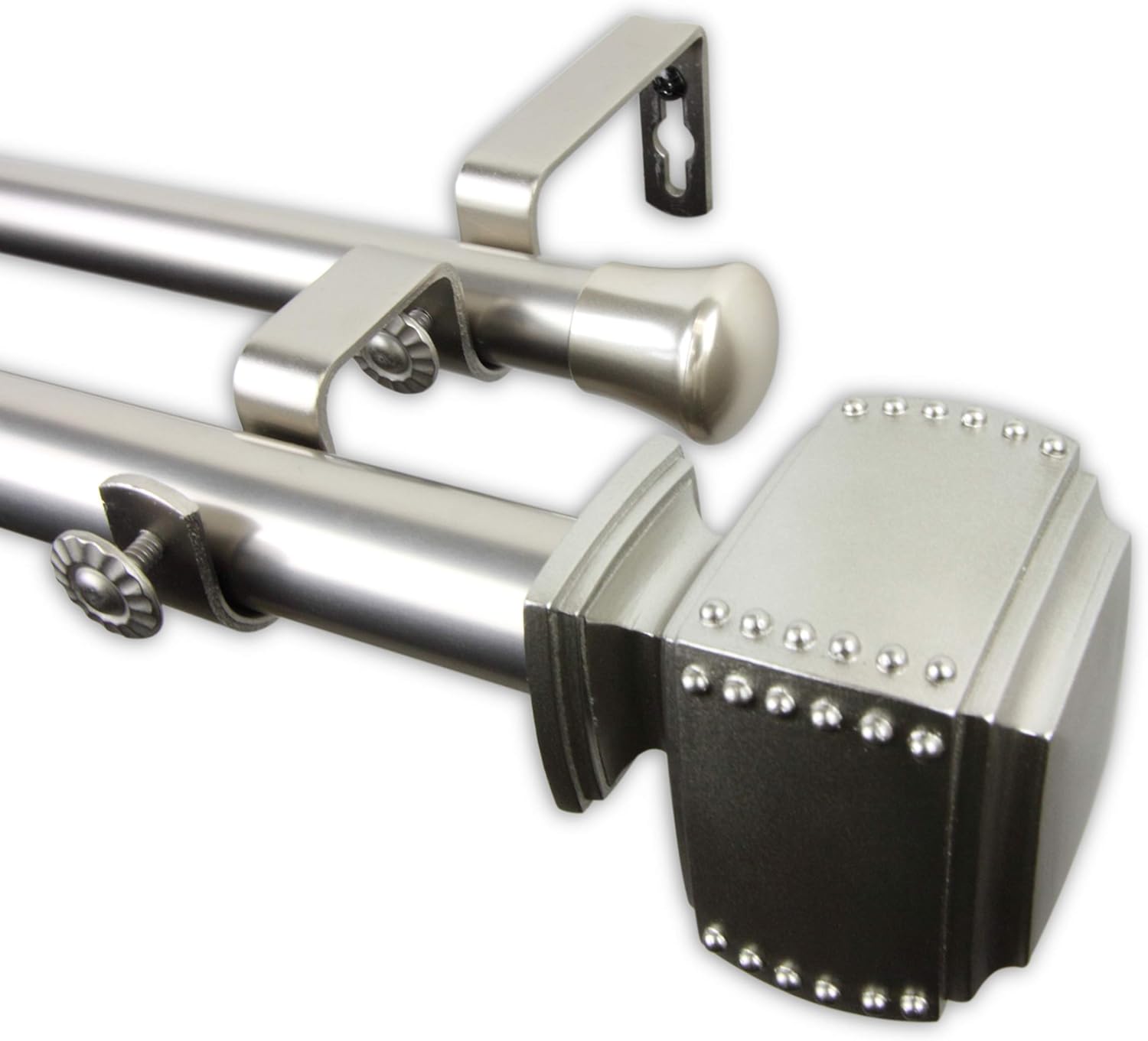 Rod Desyne 100-27-1602-D 1" Bennett Double Curtain Rod, 160-240 inch, Black: Home & Kitchen