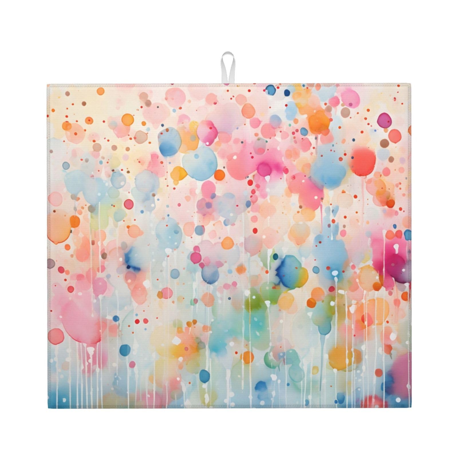 Dish Drying Mat for Kitchen Microfiber Drying Mat Draining Board Mats Colored Fireworks Drying Mat 16×18 Inch