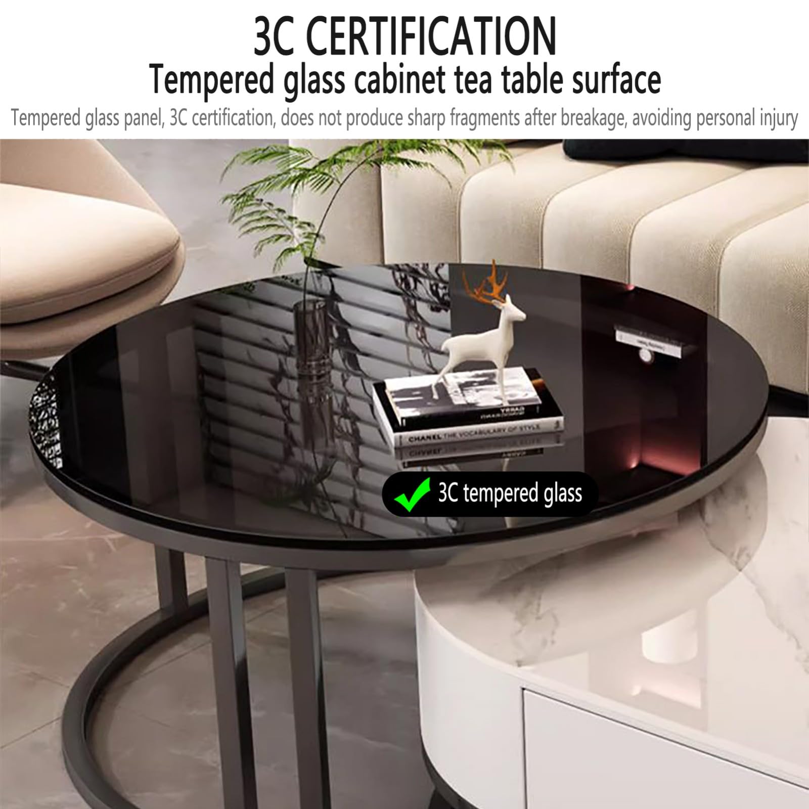 Set di 2 tavolini da caffè ovali in pietra per soggiorno, moderno tavolino da caffè annidato con struttura in acciaio, tavolino rotondo moderno per soggiorno, camera da letto, F, 80 x 45 + 120 x 60 x