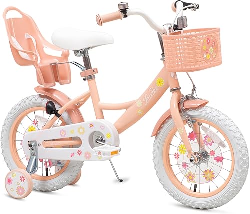 Miniatura 13 de Girls Bike with Basket for Toddlers and Kids Aged 3-14 Years Old, 12 14 16 18 Inch with Training Wheels & Doll Seat, 20 Inch with Kickstand & Rear