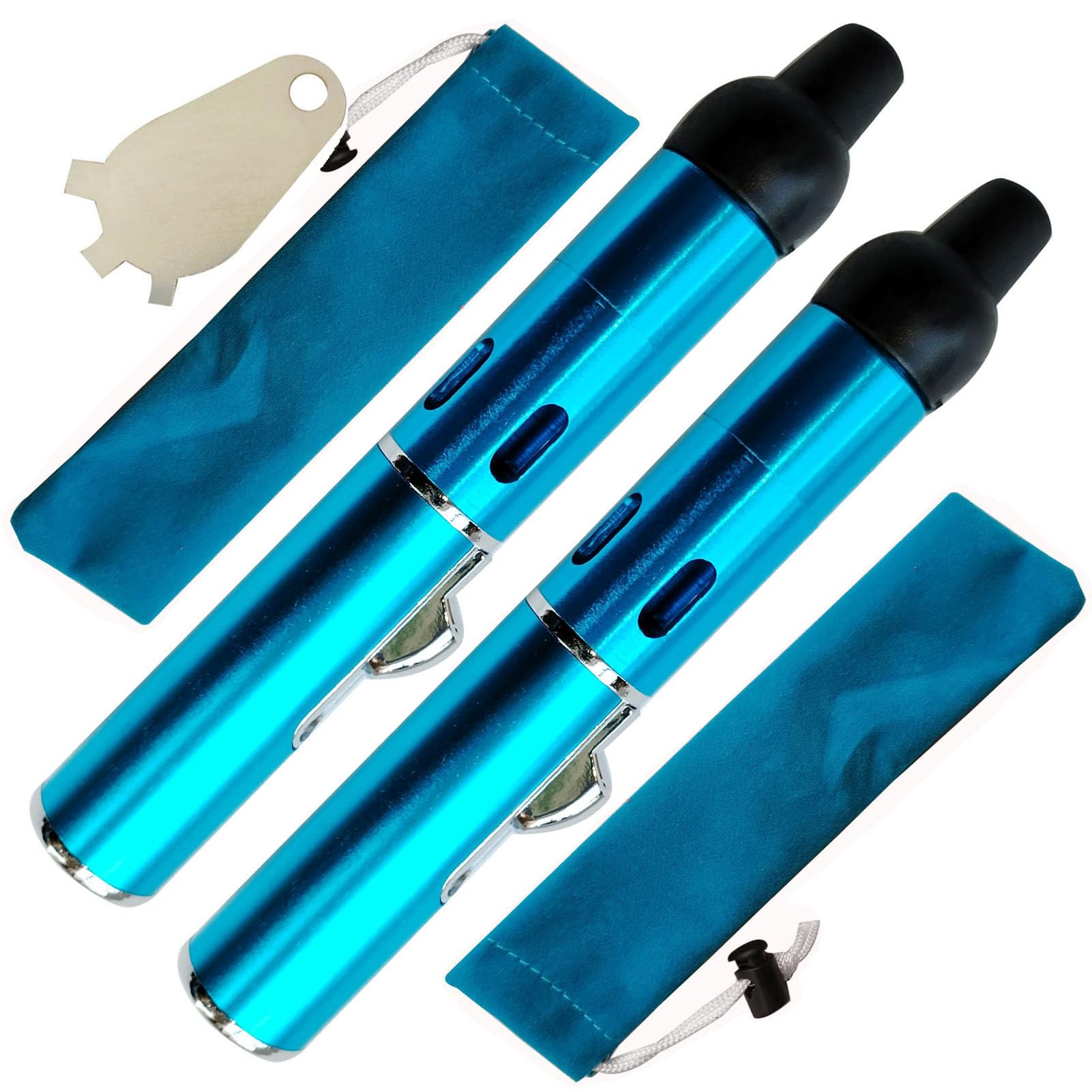 Torch Lighter,Refillable Portable Lighter, Jet Flame Torch Lighter Fame Kitchen Cooking,Sky Blue（2PCS）