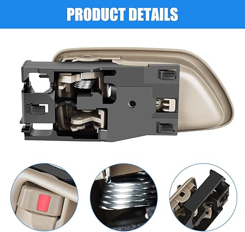 Miniatura 2 de Color beige Interior Manija de puerta delanteratrasera izquierda lado del conductor para 2000-04 Toyota Avalon 2001-07 Sequoia 2004-06 Tundra (solo