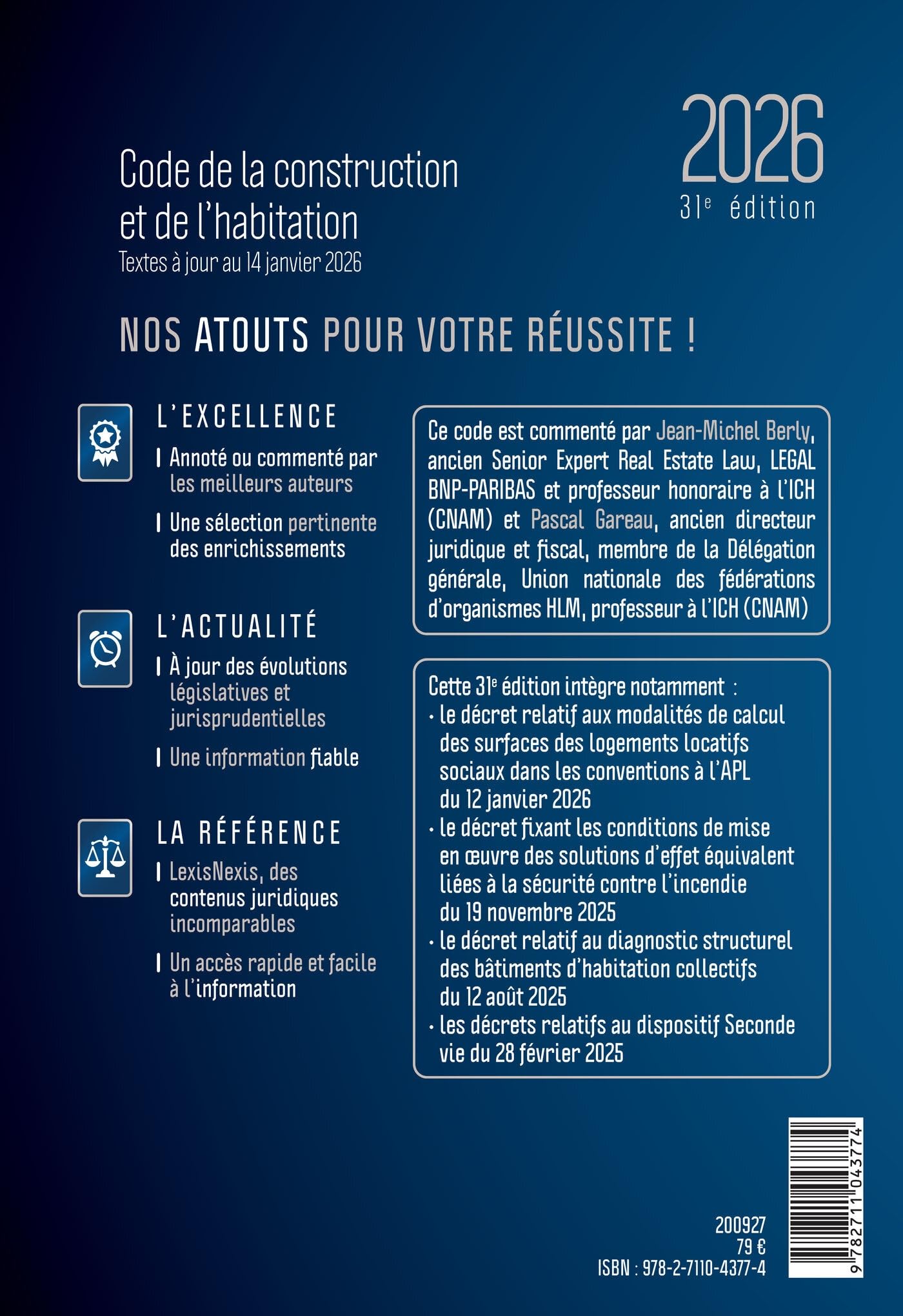 Code de la construction et de l'habitation 2026
