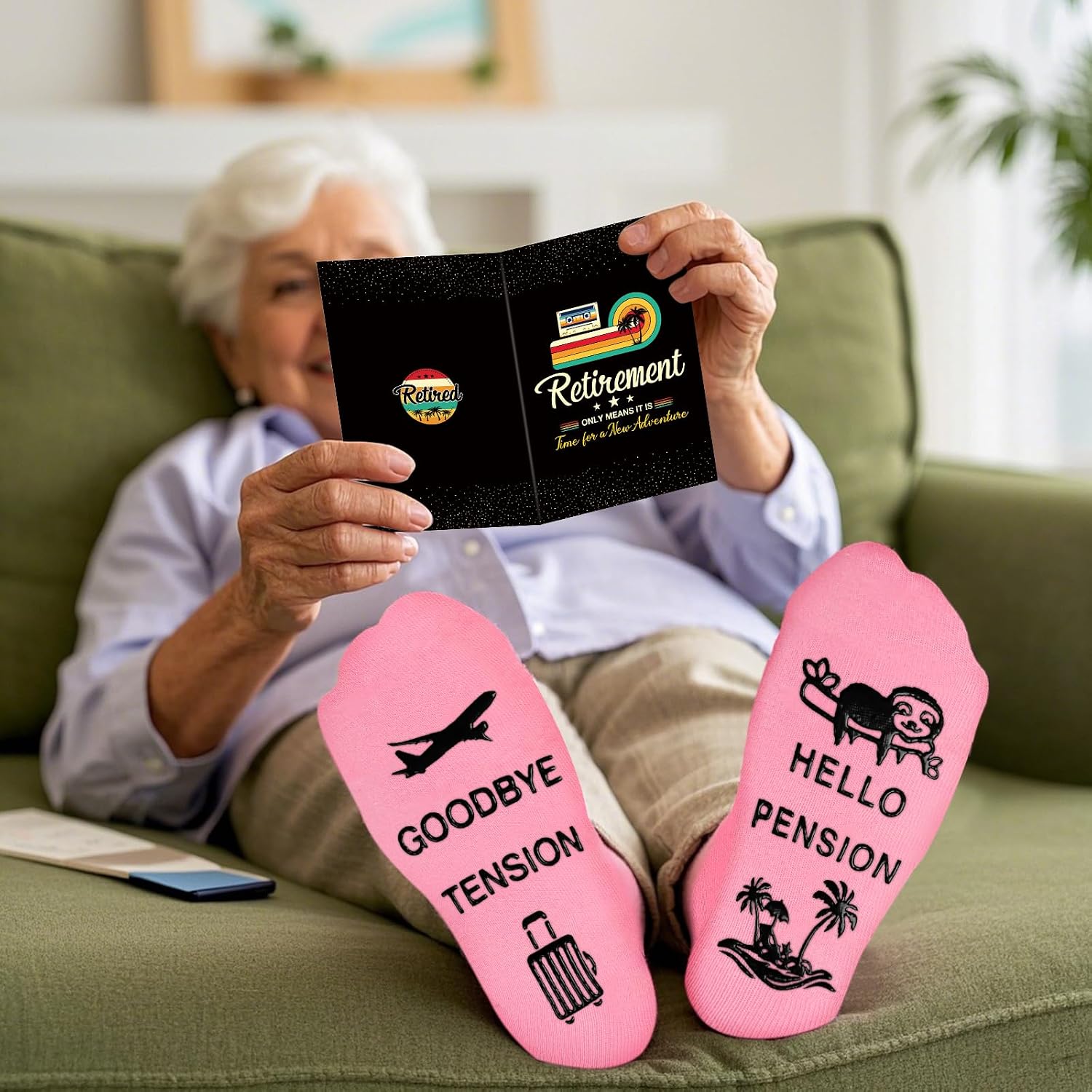 Juesly Retirement Gifts for Women, Funny Socks Retirement Gifts for Woman Box Ready for Present