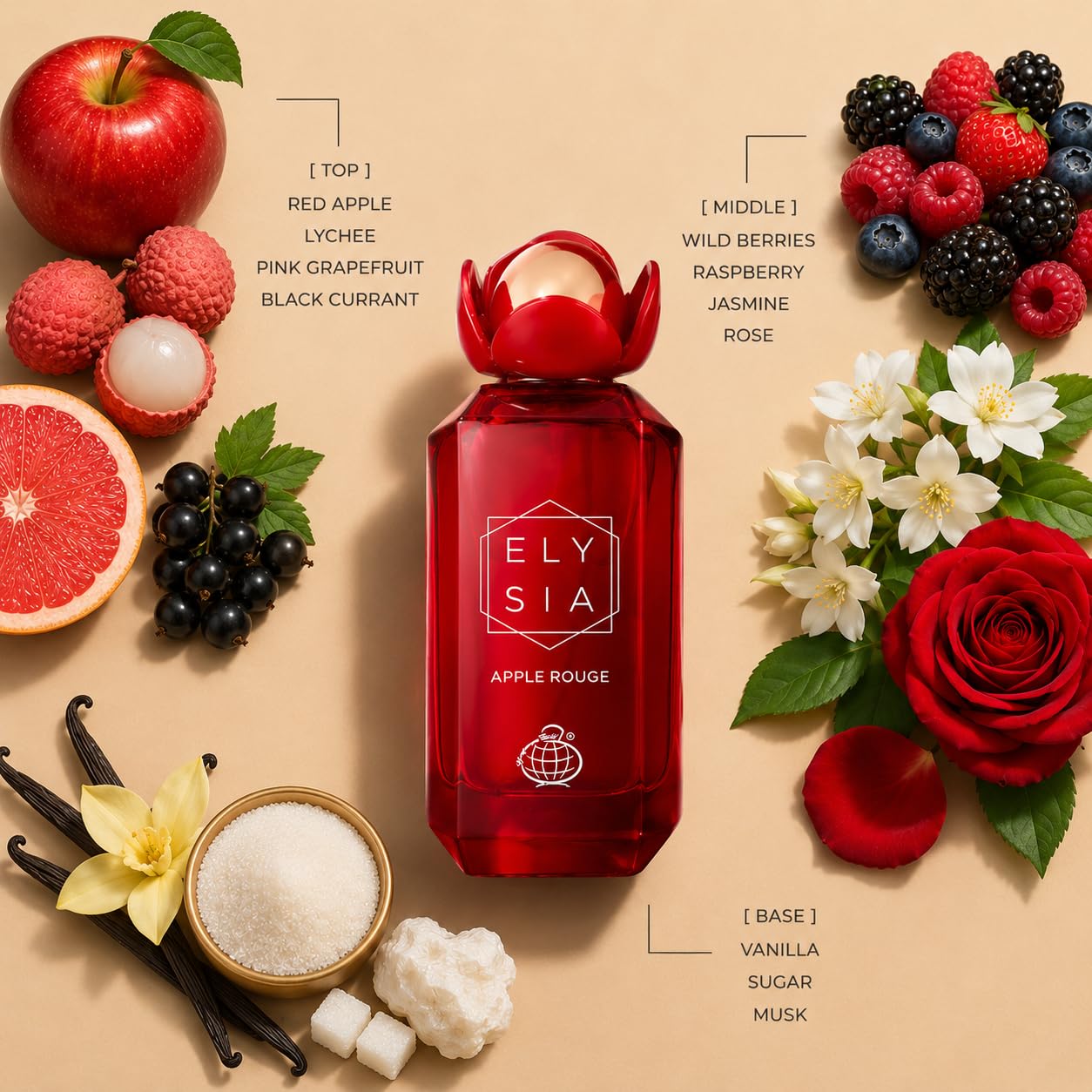 Amazon.com: Fragrance World - Elysia Apple Rouge EDP Unisex 3.4oz