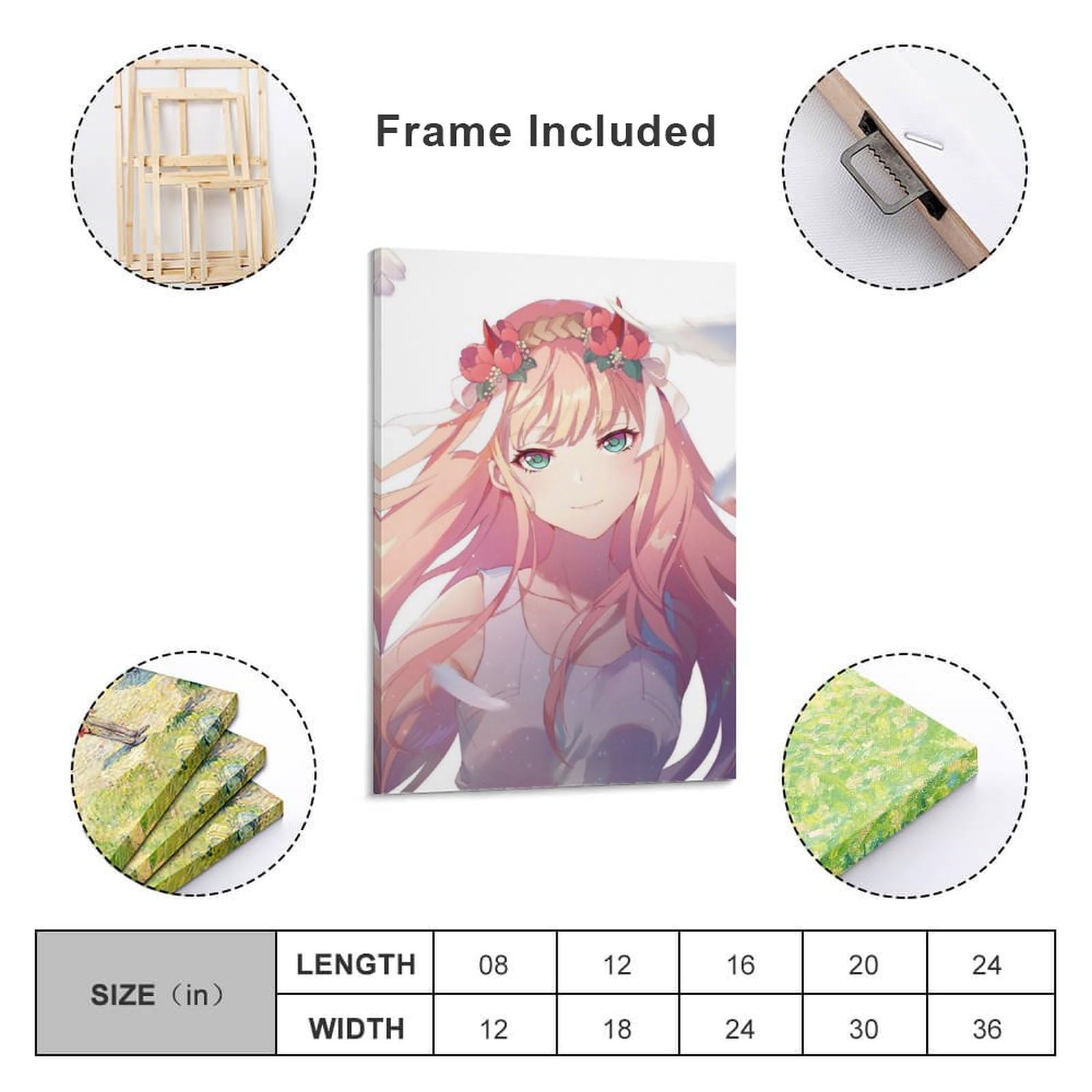 Amazon.co.jp: 絵画 ダリフラ ゼロツー ポスター 装飾画 Frame