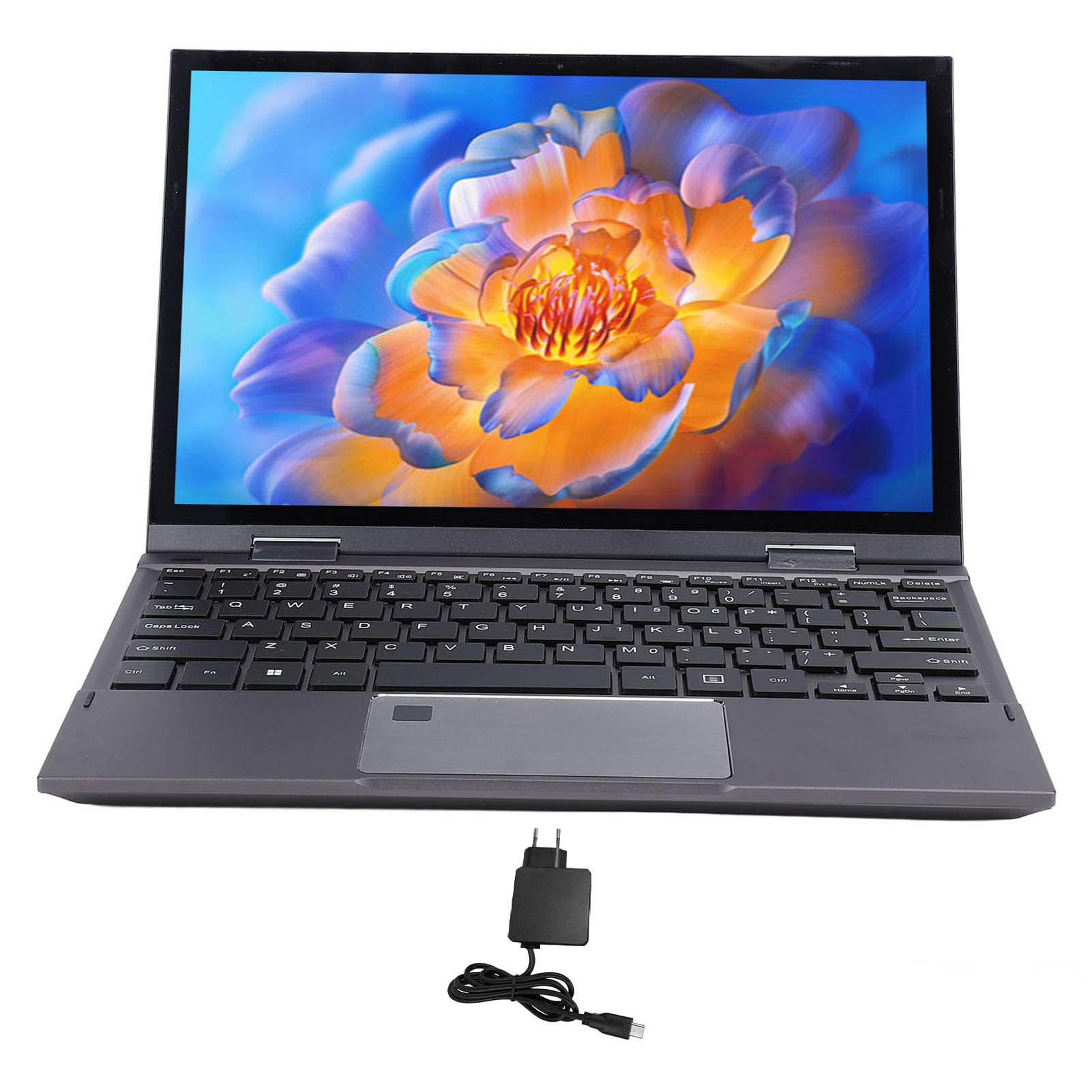 Laptop da 10,95 Pollici, Computer Portatile Portatile con Ribaltamento a 360 Gradi, DDR5 16G, SSD 512G, Display IPS 2K, Tastiera Retroilluminata, Laptop Tradizionale (Spina